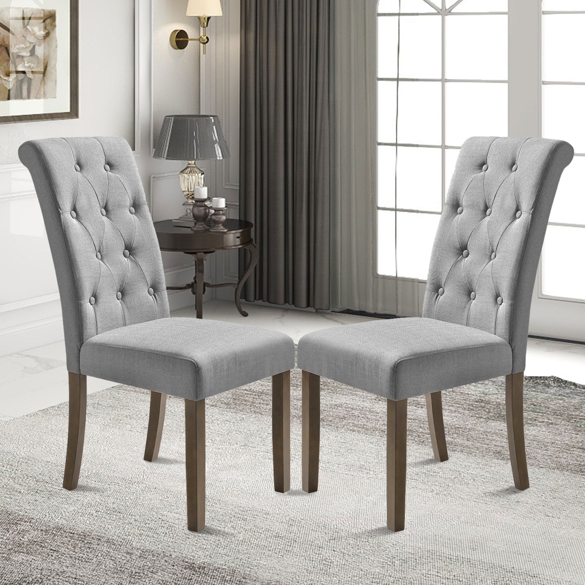 Sofa & Chair sets | Aristocratic Style Dining Chair Noble and Elegant Solid Wood Tufted Dining Chair Dining Room Set (Set of 2) | casafoyer.myshopify.com