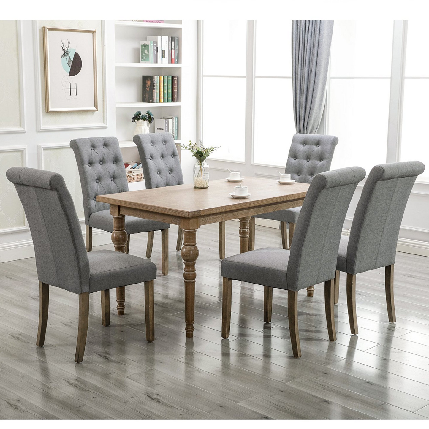 Sofa & Chair sets | Aristocratic Style Dining Chair Noble and Elegant Solid Wood Tufted Dining Chair Dining Room Set (Set of 2) | casafoyer.myshopify.com