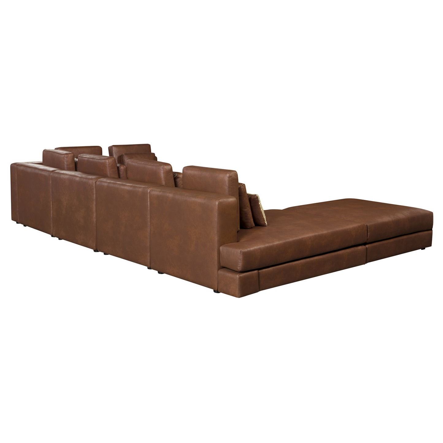 [product_type] | 112.7" Modular Sectional Sofa Corner Sofa Chaise Lounge with Movable Ottoman, Brown - Elegant and Versatile | casafoyer.myshopify.com