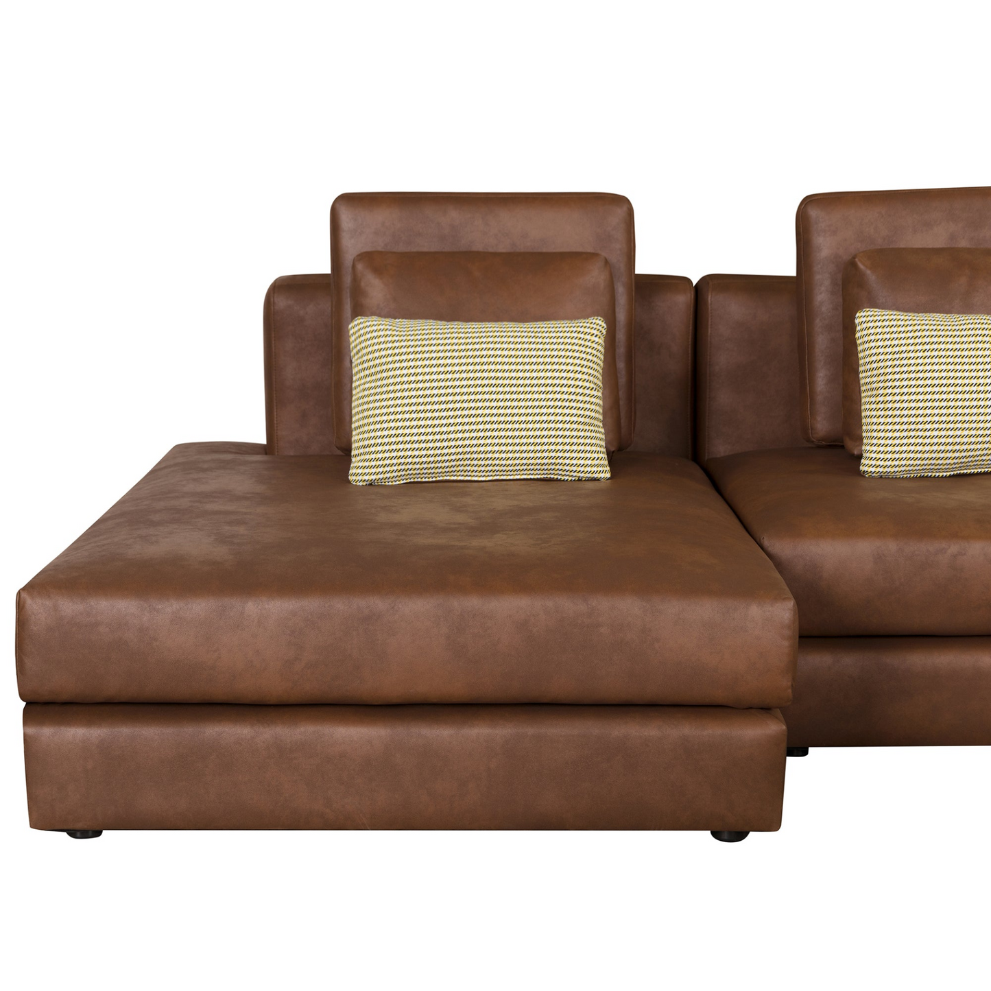 [product_type] | 112.7" Modular Sectional Sofa Corner Sofa Chaise Lounge with Movable Ottoman, Brown - Elegant and Versatile | casafoyer.myshopify.com