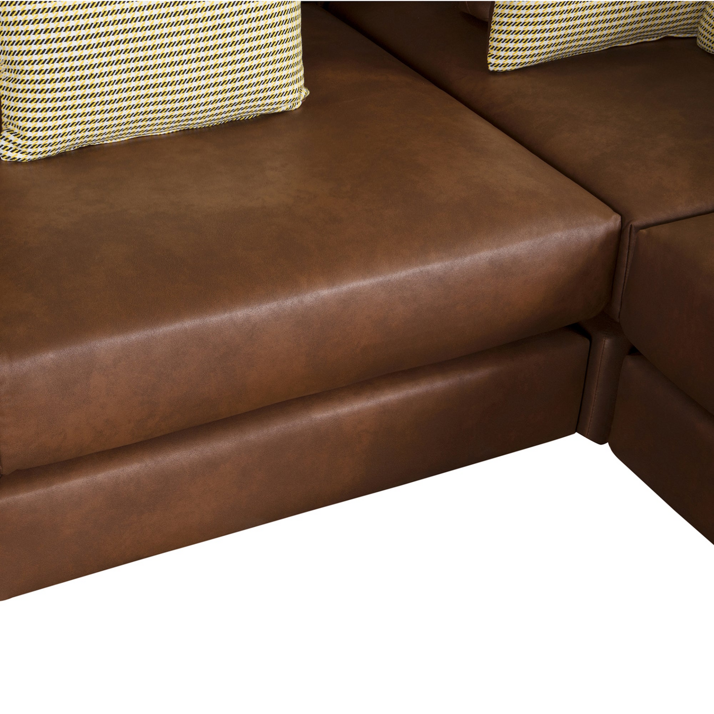 [product_type] | 112.7" Modular Sectional Sofa Corner Sofa Chaise Lounge with Movable Ottoman, Brown - Elegant and Versatile | casafoyer.myshopify.com