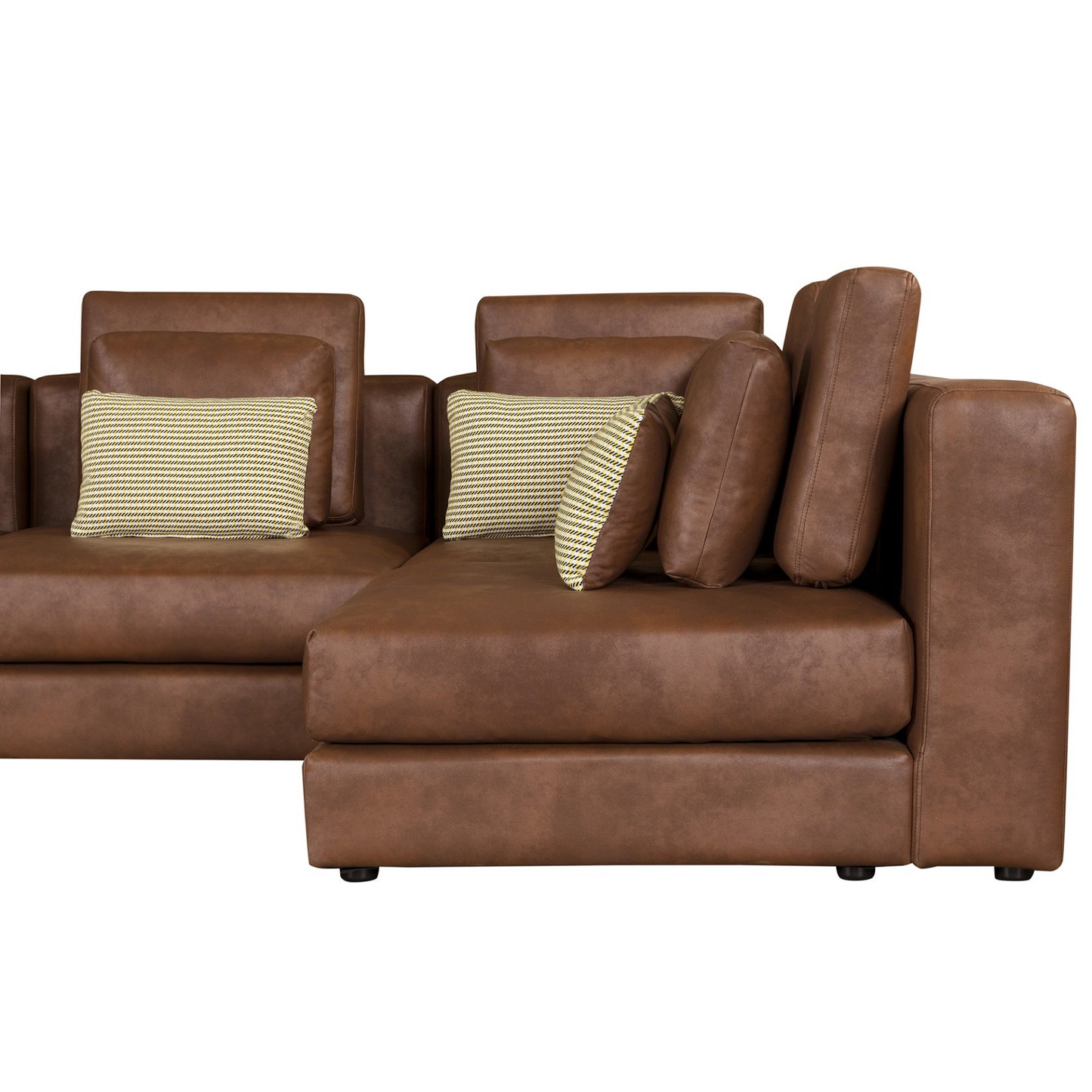 [product_type] | 112.7" Modular Sectional Sofa Corner Sofa Chaise Lounge with Movable Ottoman, Brown - Elegant and Versatile | casafoyer.myshopify.com