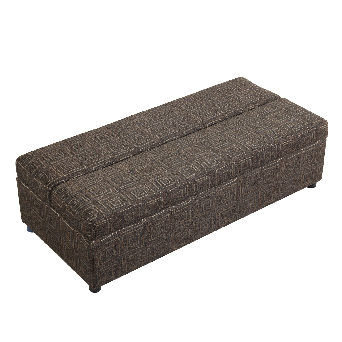 OTTOMAN | Full Size Folding Ottoman Sleeper Bed with Mattress Convertible Guest Bed Brown | casafoyer.myshopify.com