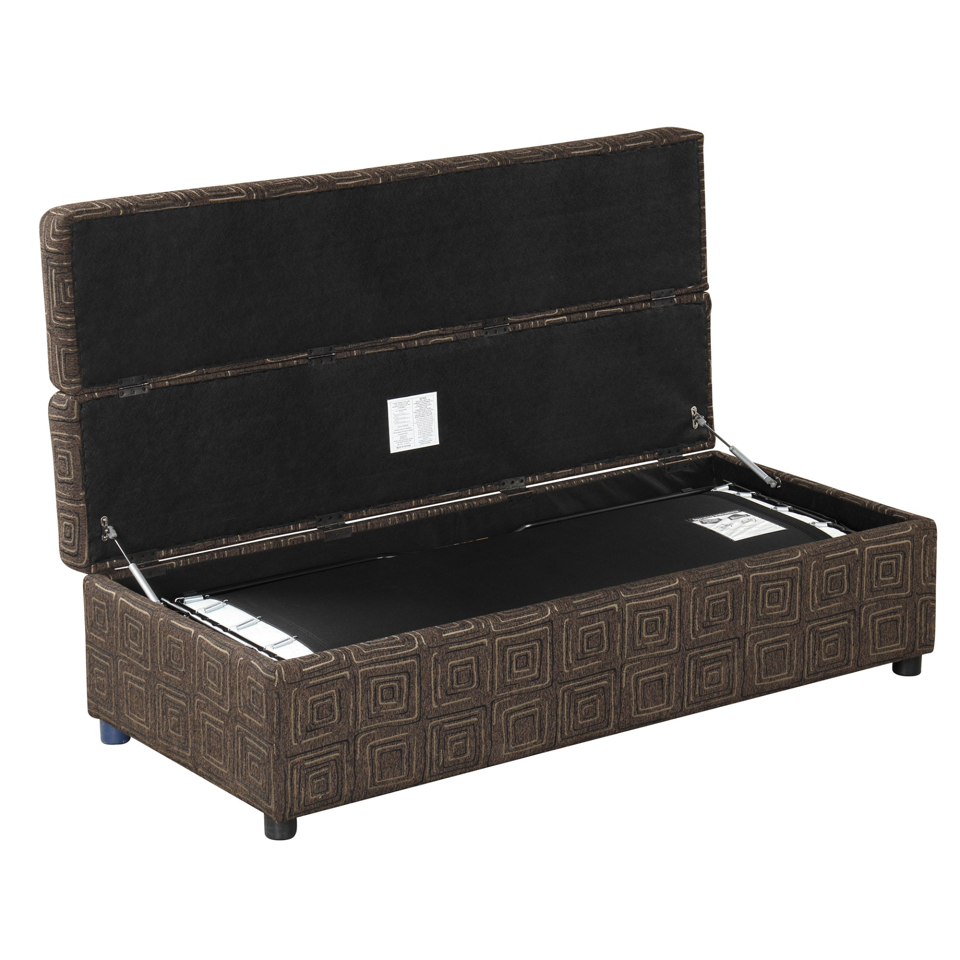 OTTOMAN | Full Size Folding Ottoman Sleeper Bed with Mattress Convertible Guest Bed Brown | casafoyer.myshopify.com