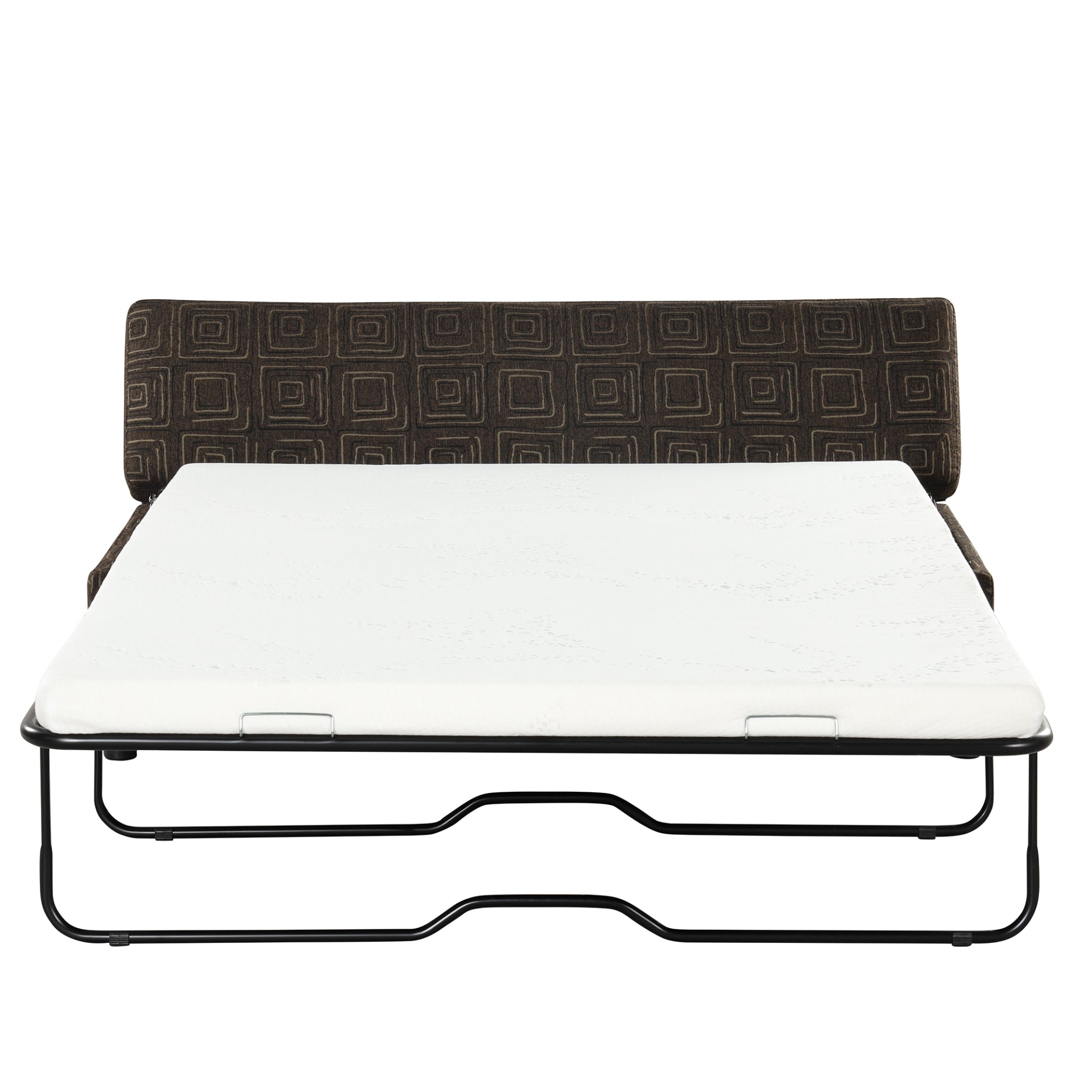 OTTOMAN | Full Size Folding Ottoman Sleeper Bed with Mattress Convertible Guest Bed Brown | casafoyer.myshopify.com