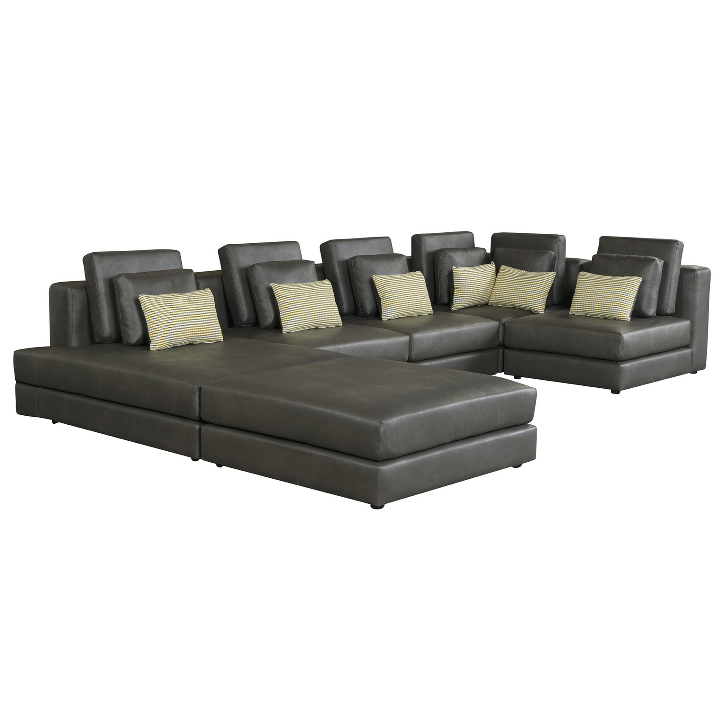 [product_type] | 112.7" Modular Sectional Sofa Corner Sofa Chaise Lounge with Movable Ottoman for Living Room, Black | casafoyer.myshopify.com