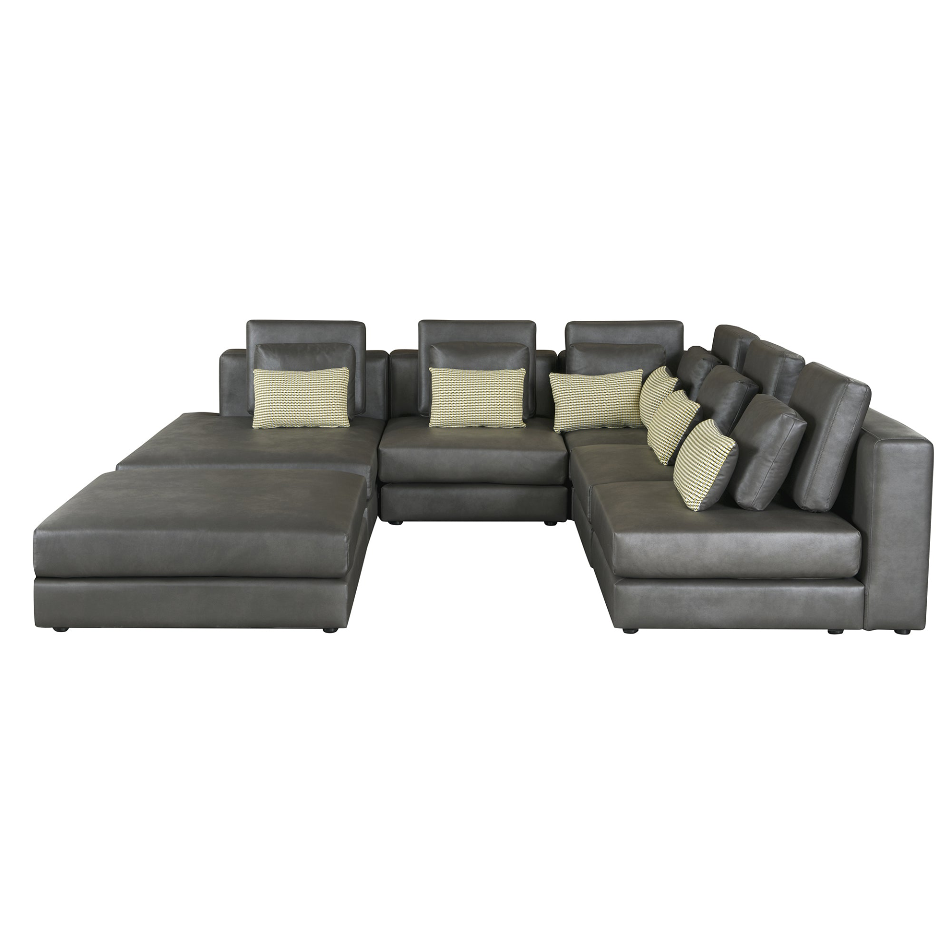 [product_type] | 112.7" Modular Sectional Sofa Corner Sofa Chaise Lounge with Movable Ottoman for Living Room, Black | casafoyer.myshopify.com