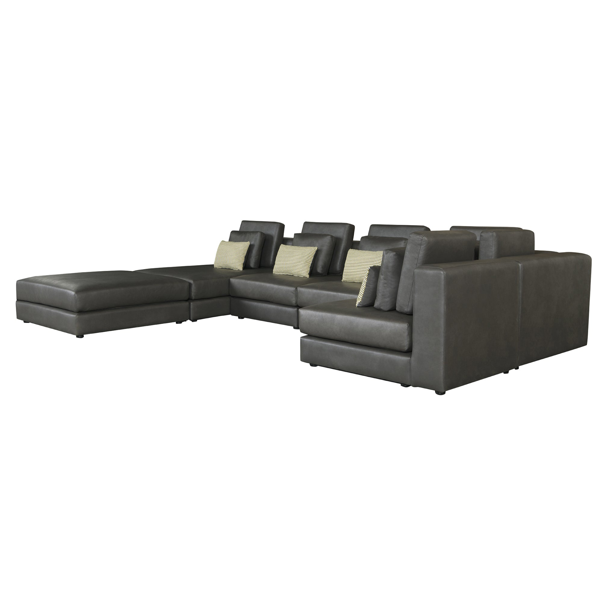 [product_type] | 112.7" Modular Sectional Sofa Corner Sofa Chaise Lounge with Movable Ottoman for Living Room, Black | casafoyer.myshopify.com