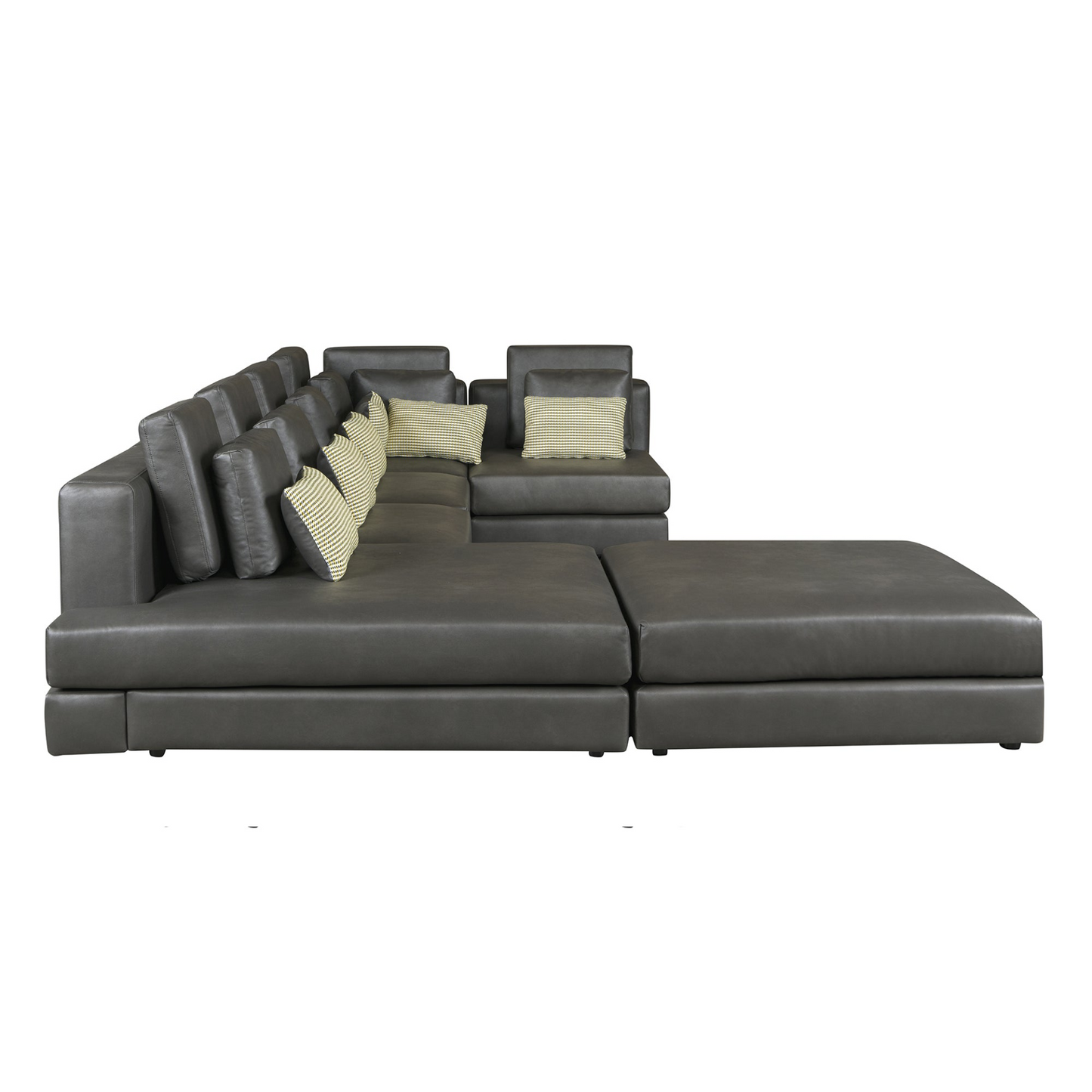 [product_type] | 112.7" Modular Sectional Sofa Corner Sofa Chaise Lounge with Movable Ottoman for Living Room, Black | casafoyer.myshopify.com