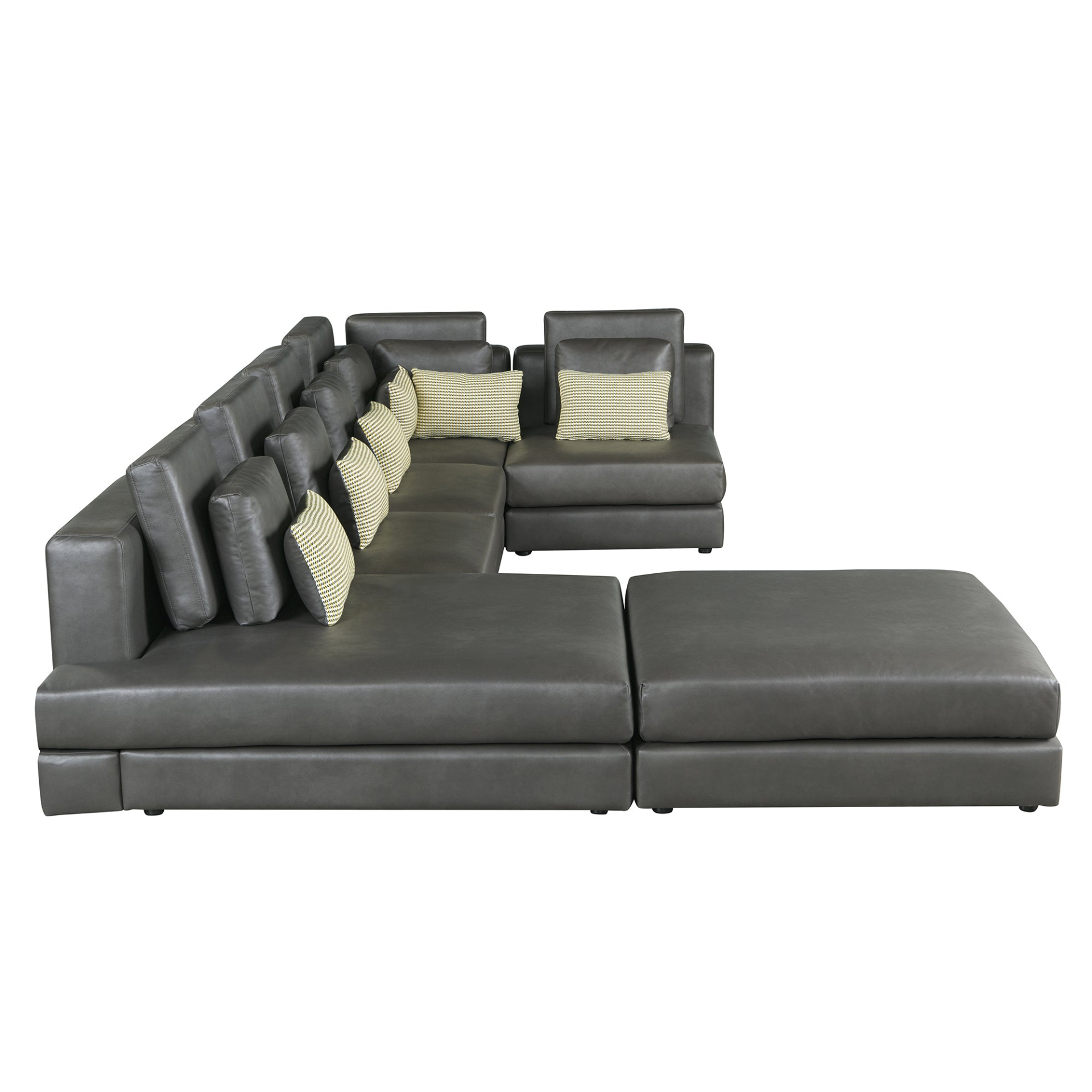 [product_type] | 112.7" Modular Sectional Sofa Corner Sofa Chaise Lounge with Movable Ottoman for Living Room, Black | casafoyer.myshopify.com