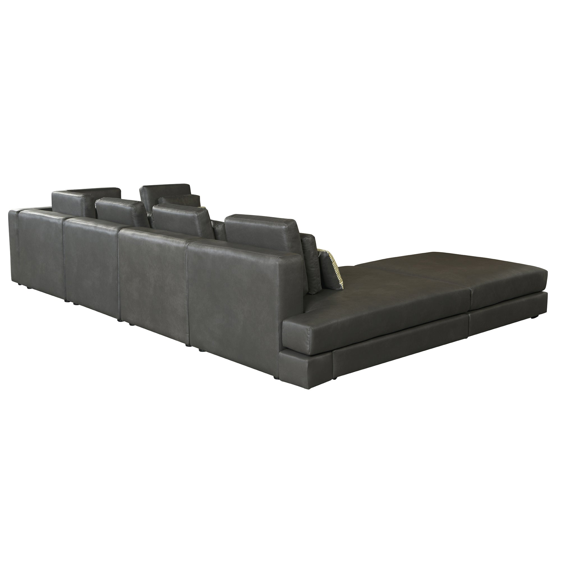 [product_type] | 112.7" Modular Sectional Sofa Corner Sofa Chaise Lounge with Movable Ottoman for Living Room, Black | casafoyer.myshopify.com