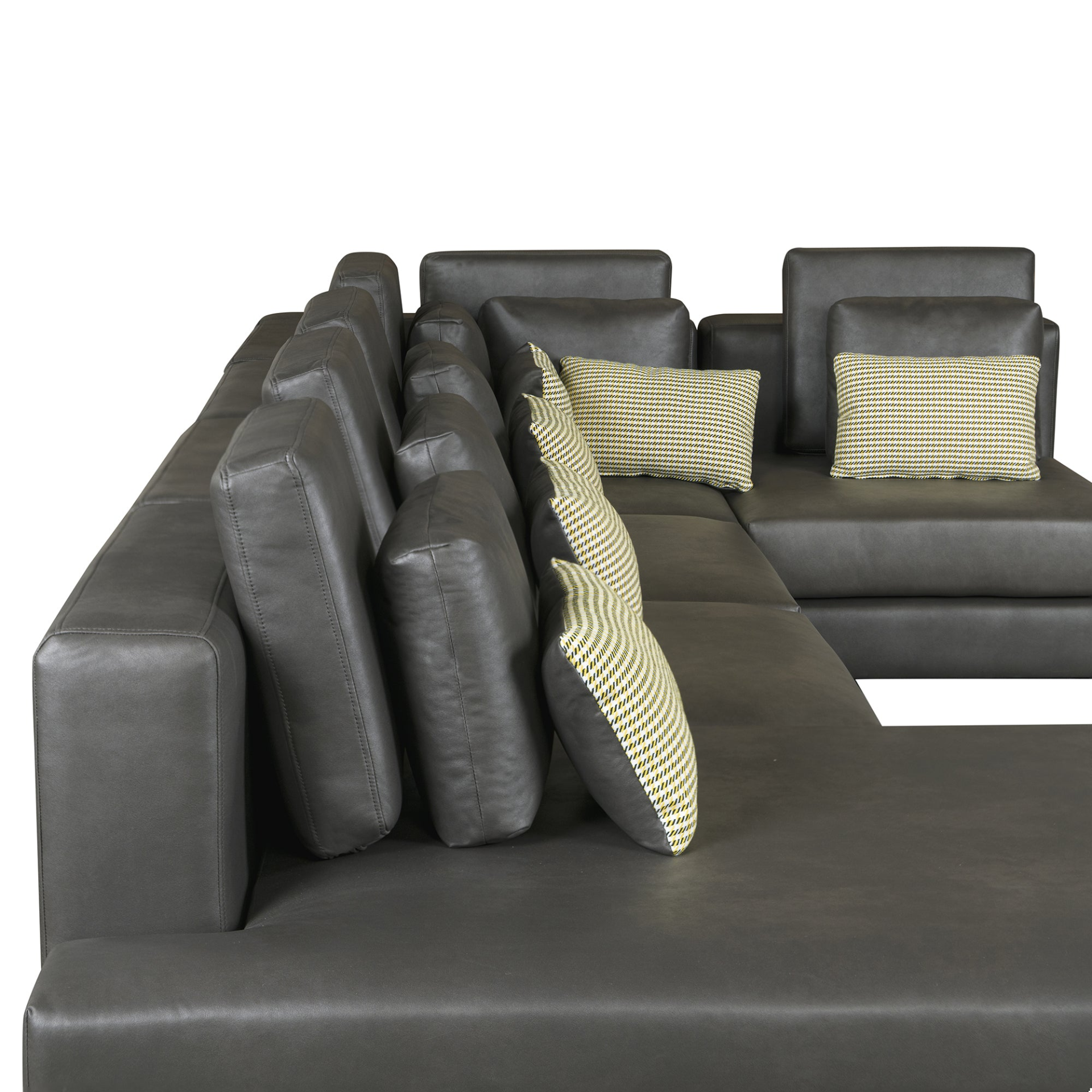 [product_type] | 112.7" Modular Sectional Sofa Corner Sofa Chaise Lounge with Movable Ottoman for Living Room, Black | casafoyer.myshopify.com