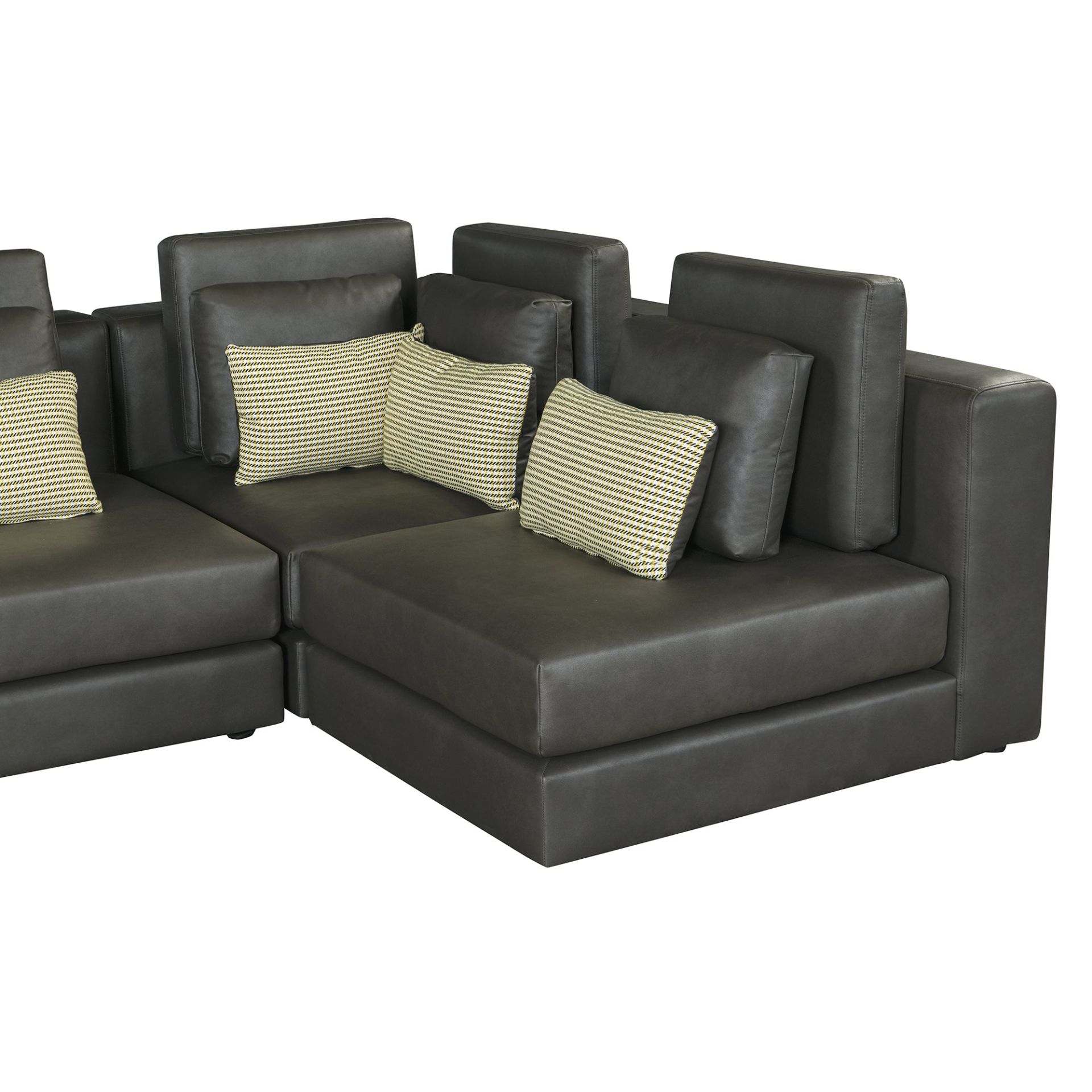 [product_type] | 112.7" Modular Sectional Sofa Corner Sofa Chaise Lounge with Movable Ottoman for Living Room, Black | casafoyer.myshopify.com