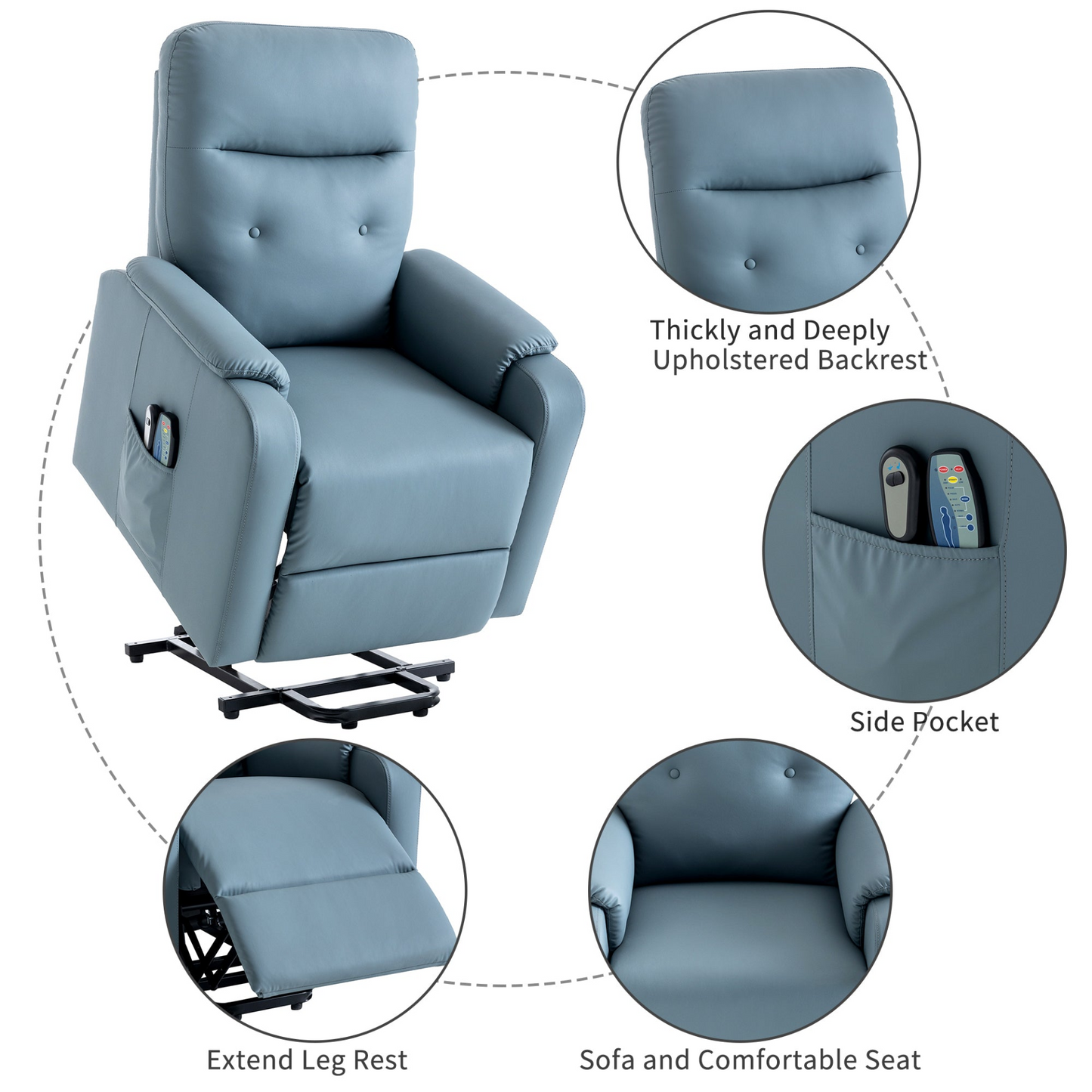 Sofa & Chair sets | Massage Recliner Chair Electric Power Lift Chairs with Side Pocket, Adjustable Massage and Heating Function for Adults and Seniors, Squirrel grey | casafoyer.myshopify.com