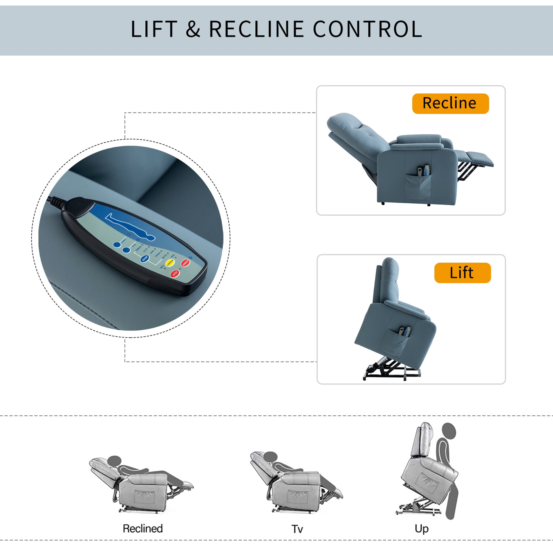 Sofa & Chair sets | Massage Recliner Chair Electric Power Lift Chairs with Side Pocket, Adjustable Massage and Heating Function for Adults and Seniors, Squirrel grey | casafoyer.myshopify.com