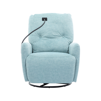Sofa & Chair sets | 270 Degree Swivel Electric Recliner Home Theater Seating Single Reclining Sofa Rocking Motion Recliner with a Phone Holder for Living Room, Blue | casafoyer.myshopify.com