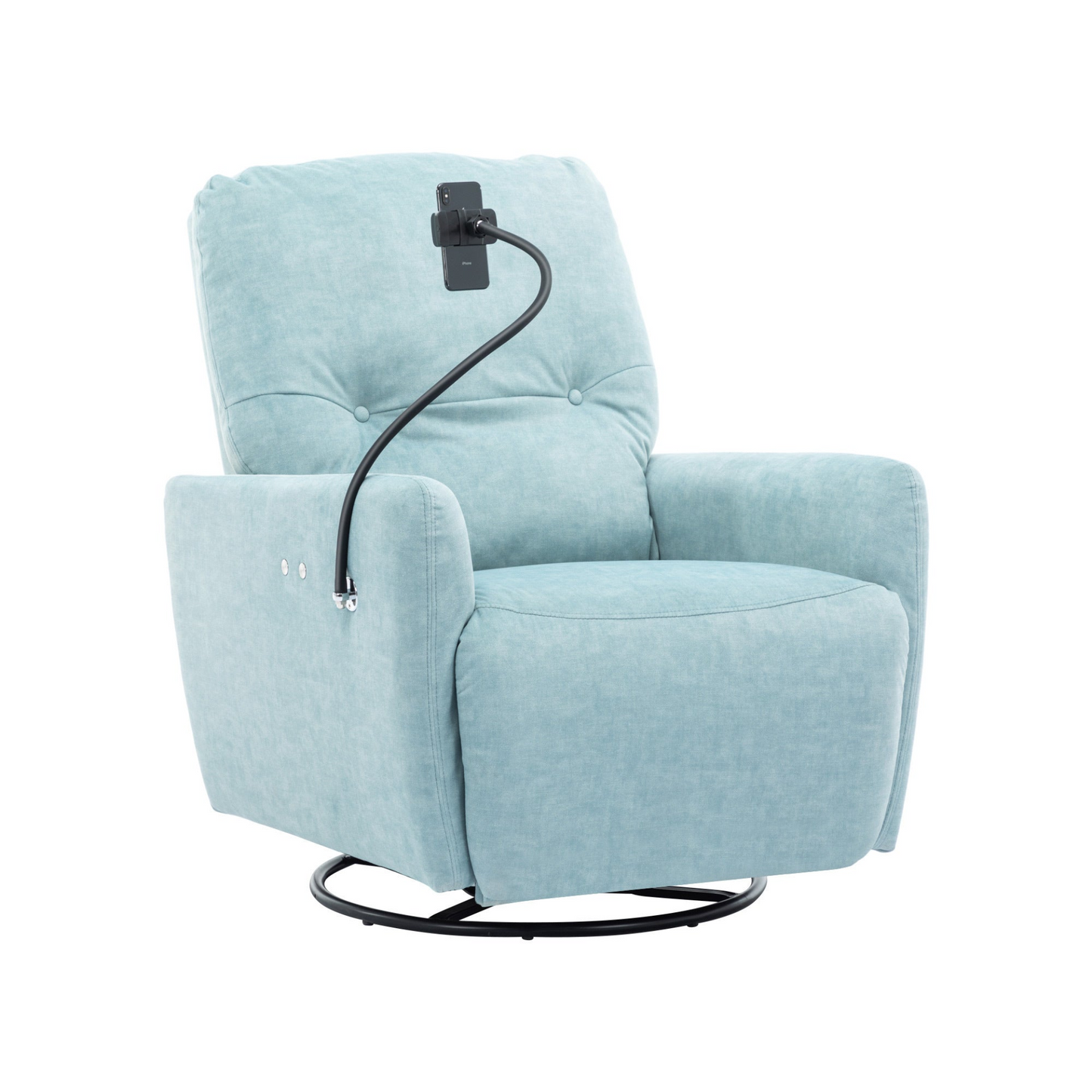 Sofa & Chair sets | 270 Degree Swivel Electric Recliner Home Theater Seating Single Reclining Sofa Rocking Motion Recliner with a Phone Holder for Living Room, Blue | casafoyer.myshopify.com