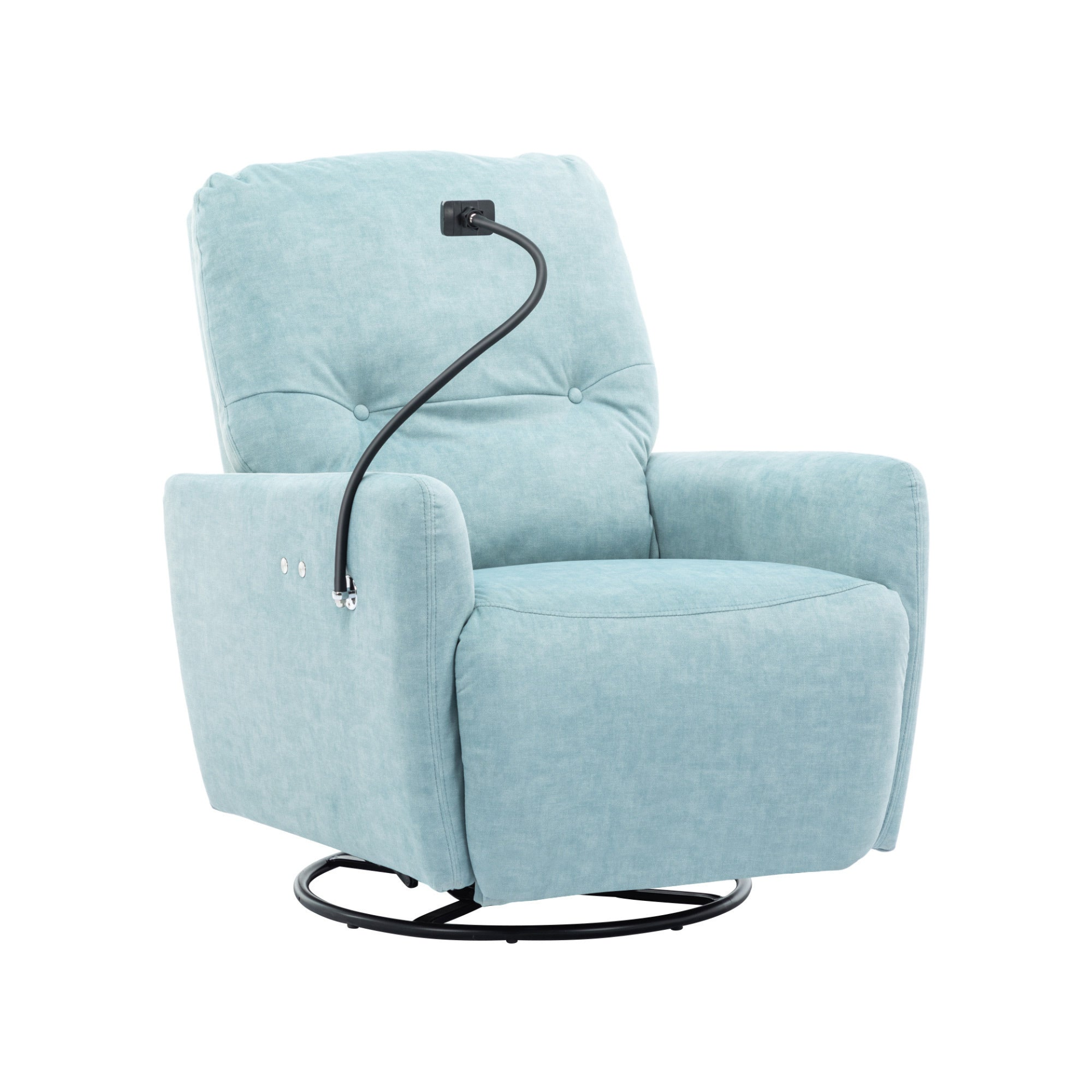 Sofa & Chair sets | 270 Degree Swivel Electric Recliner Home Theater Seating Single Reclining Sofa Rocking Motion Recliner with a Phone Holder for Living Room, Blue | casafoyer.myshopify.com