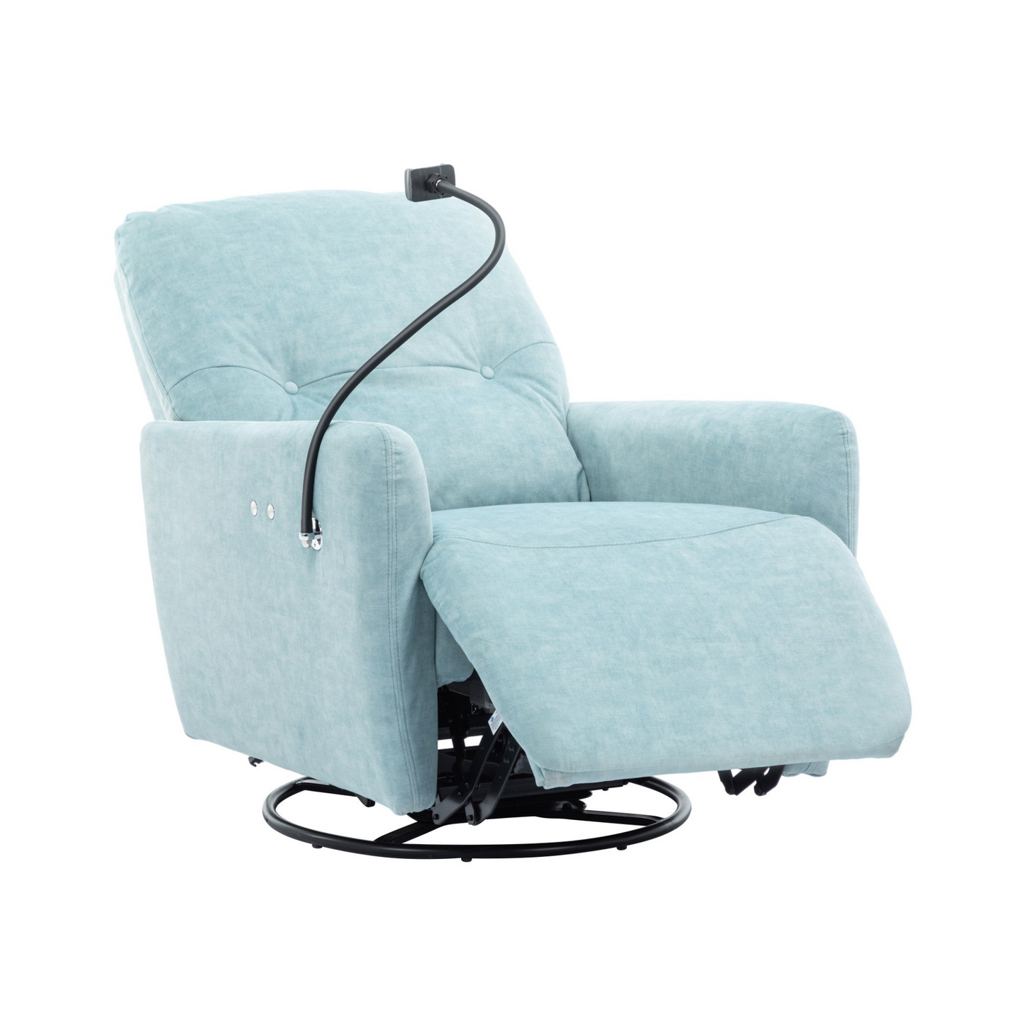 Sofa & Chair sets | 270 Degree Swivel Electric Recliner Home Theater Seating Single Reclining Sofa Rocking Motion Recliner with a Phone Holder for Living Room, Blue | casafoyer.myshopify.com