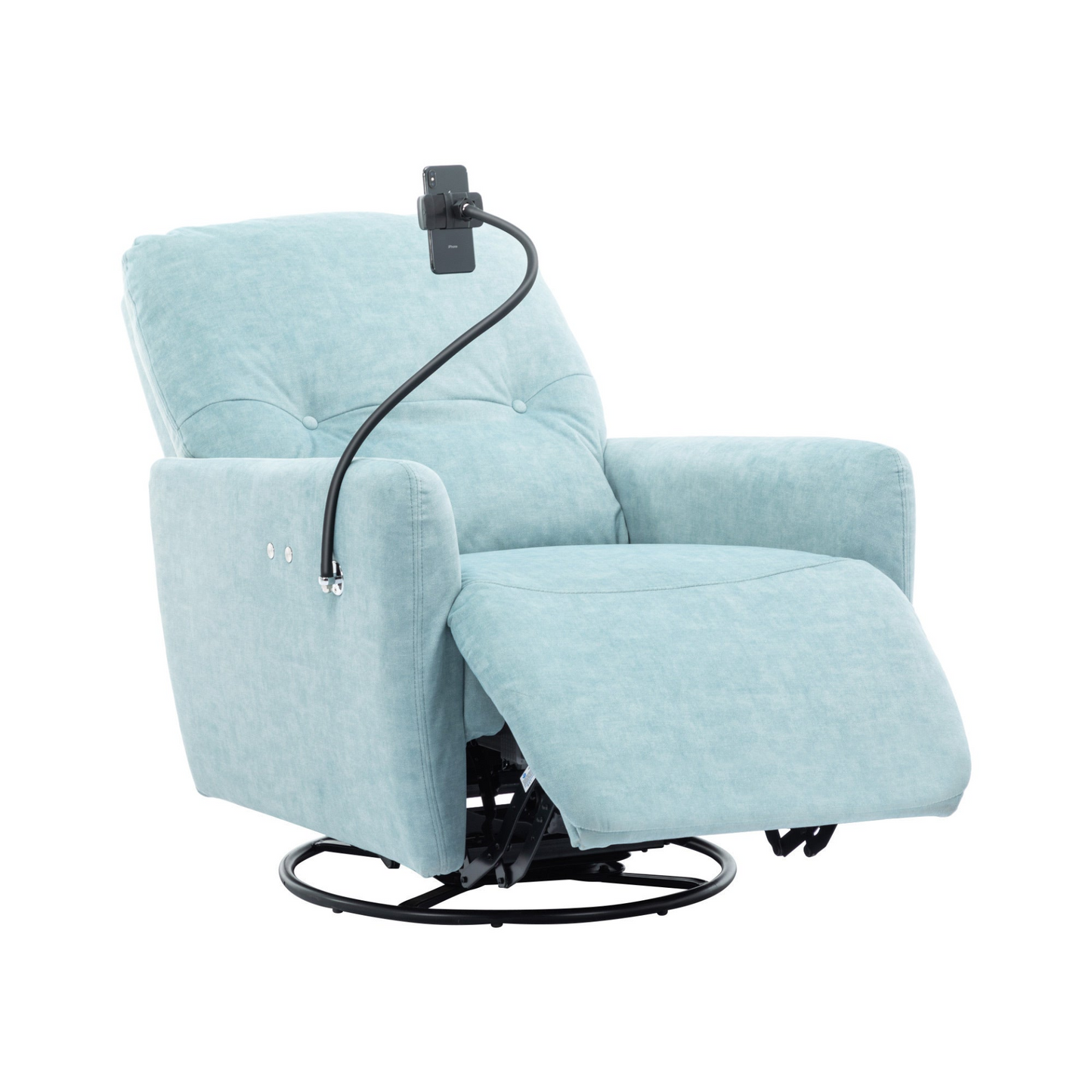 Sofa & Chair sets | 270 Degree Swivel Electric Recliner Home Theater Seating Single Reclining Sofa Rocking Motion Recliner with a Phone Holder for Living Room, Blue | casafoyer.myshopify.com