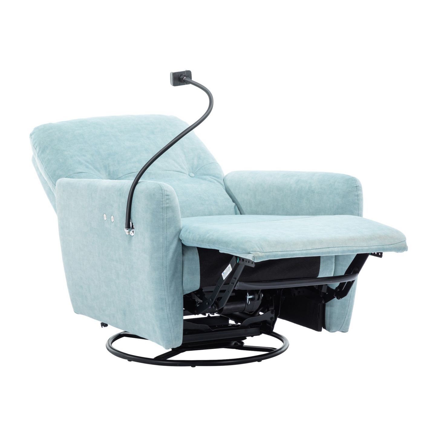 Sofa & Chair sets | 270 Degree Swivel Electric Recliner Home Theater Seating Single Reclining Sofa Rocking Motion Recliner with a Phone Holder for Living Room, Blue | casafoyer.myshopify.com