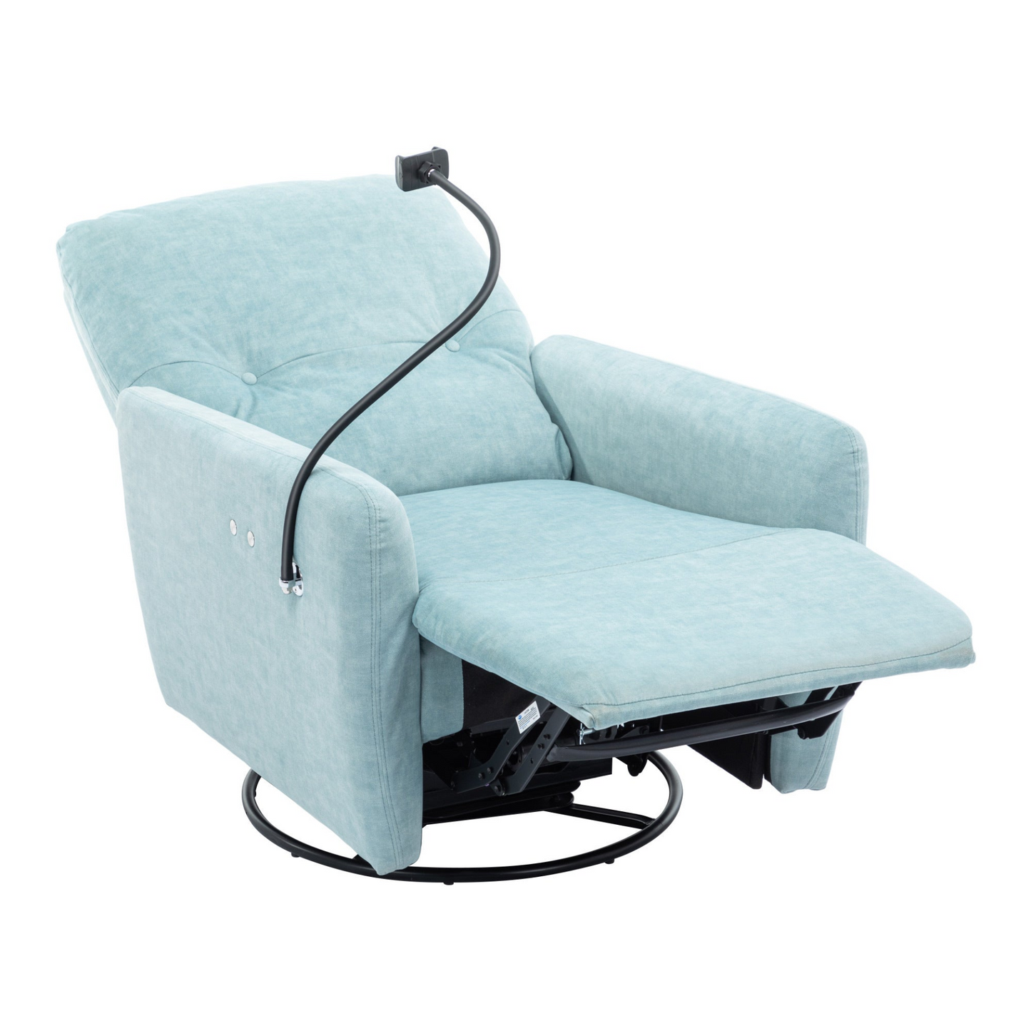 Sofa & Chair sets | 270 Degree Swivel Electric Recliner Home Theater Seating Single Reclining Sofa Rocking Motion Recliner with a Phone Holder for Living Room, Blue | casafoyer.myshopify.com