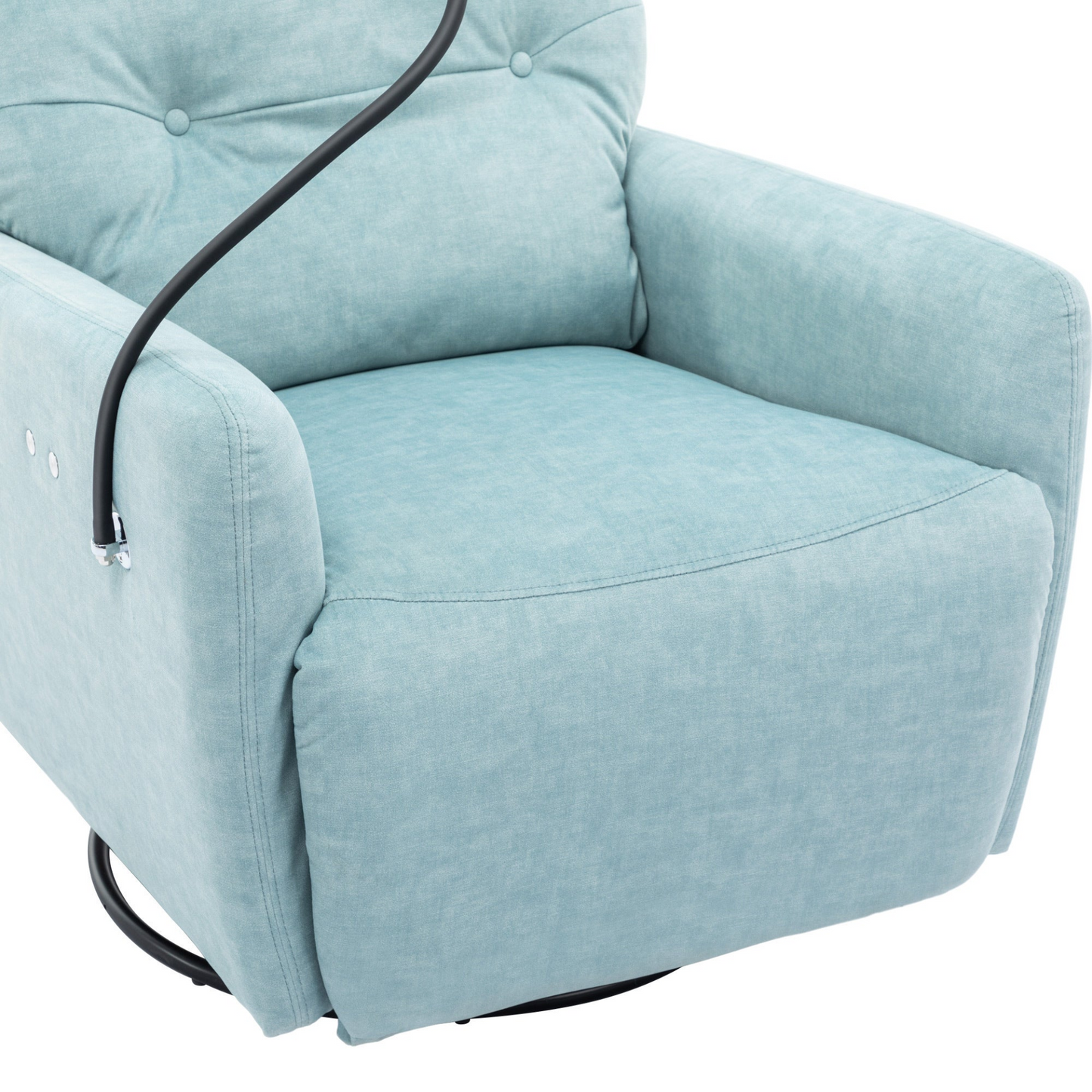 Sofa & Chair sets | 270 Degree Swivel Electric Recliner Home Theater Seating Single Reclining Sofa Rocking Motion Recliner with a Phone Holder for Living Room, Blue | casafoyer.myshopify.com