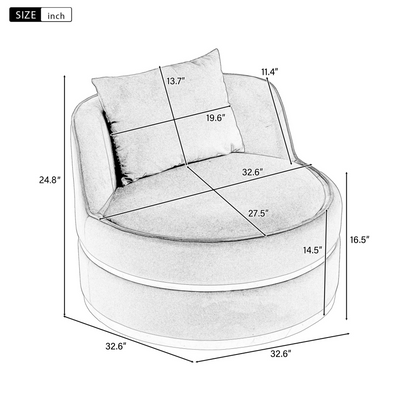 Sofa & Chair sets | 360 Degree Swivel Accent Chair Velvet Modern Upholstered Barrel Chair Over-Sized Soft Chair with Seat Cushion for Living Room, Bedroom, Office, Apartment, Blue | casafoyer.myshopify.com