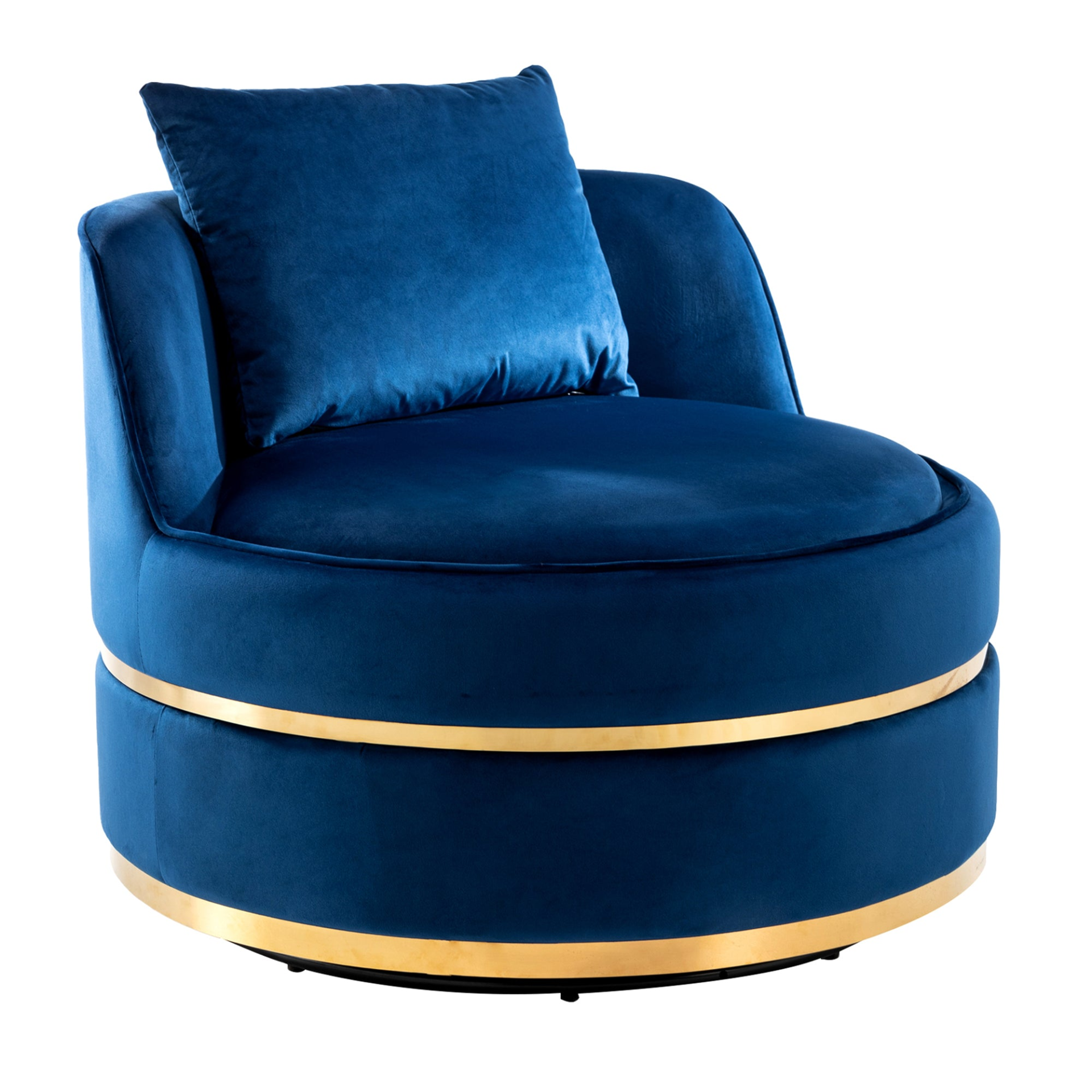 Sofa & Chair sets | 360 Degree Swivel Accent Chair Velvet Modern Upholstered Barrel Chair Over-Sized Soft Chair with Seat Cushion for Living Room, Bedroom, Office, Apartment, Blue | casafoyer.myshopify.com