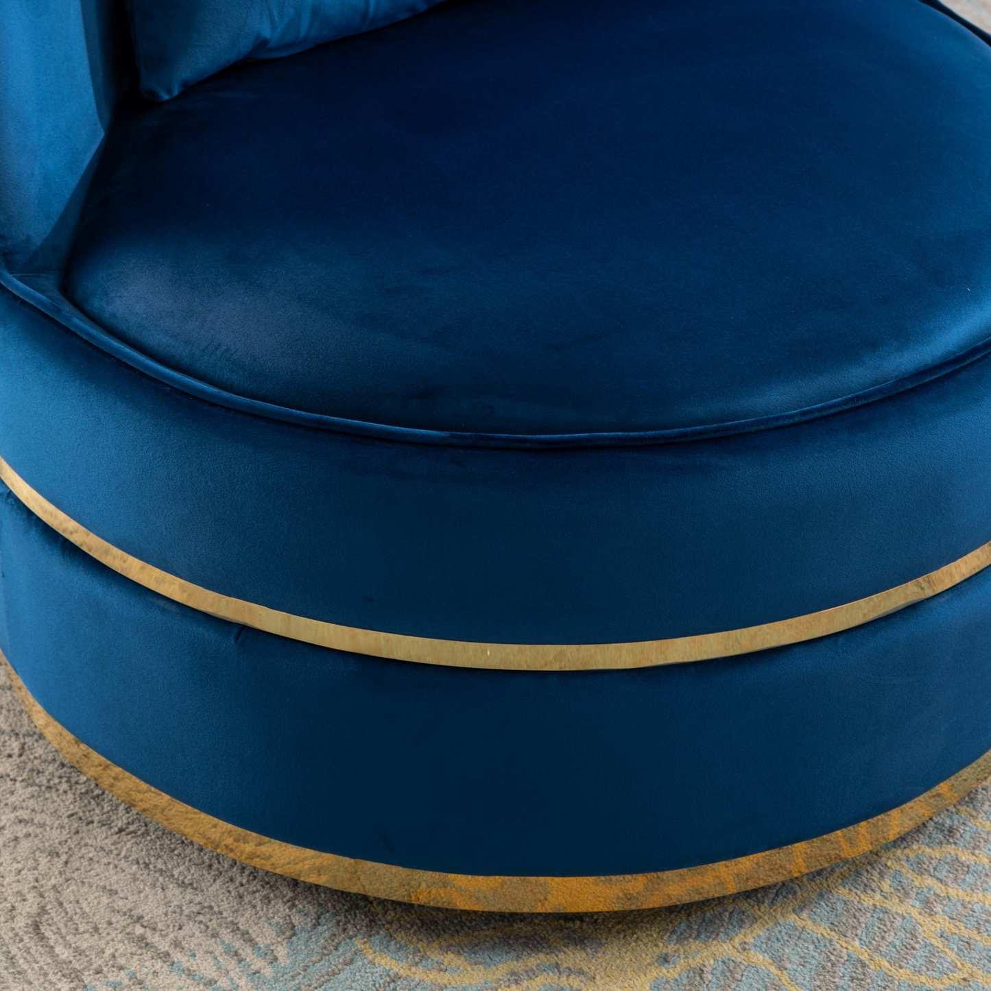 Sofa & Chair sets | 360 Degree Swivel Accent Chair Velvet Modern Upholstered Barrel Chair Over-Sized Soft Chair with Seat Cushion for Living Room, Bedroom, Office, Apartment, Blue | casafoyer.myshopify.com