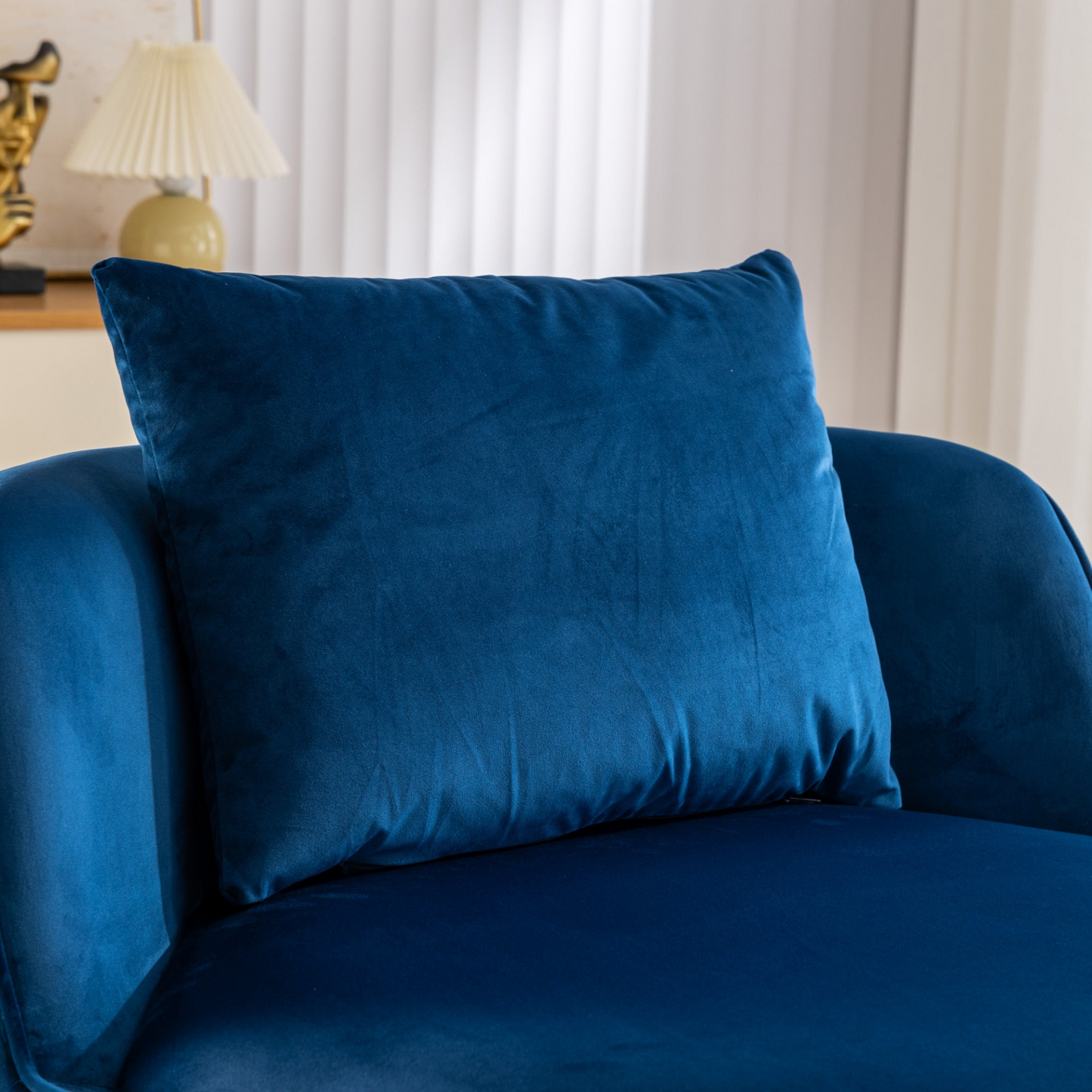 Sofa & Chair sets | 360 Degree Swivel Accent Chair Velvet Modern Upholstered Barrel Chair Over-Sized Soft Chair with Seat Cushion for Living Room, Bedroom, Office, Apartment, Blue | casafoyer.myshopify.com