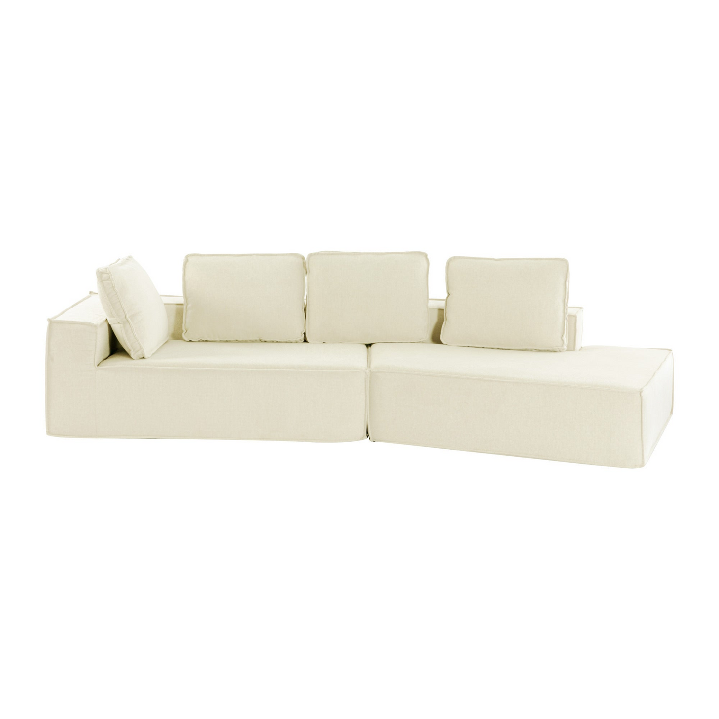 [product_type] | 125" Stylish Chaise Lounge Modern Indoor Sleeper Sofa - Beige | casafoyer.myshopify.com