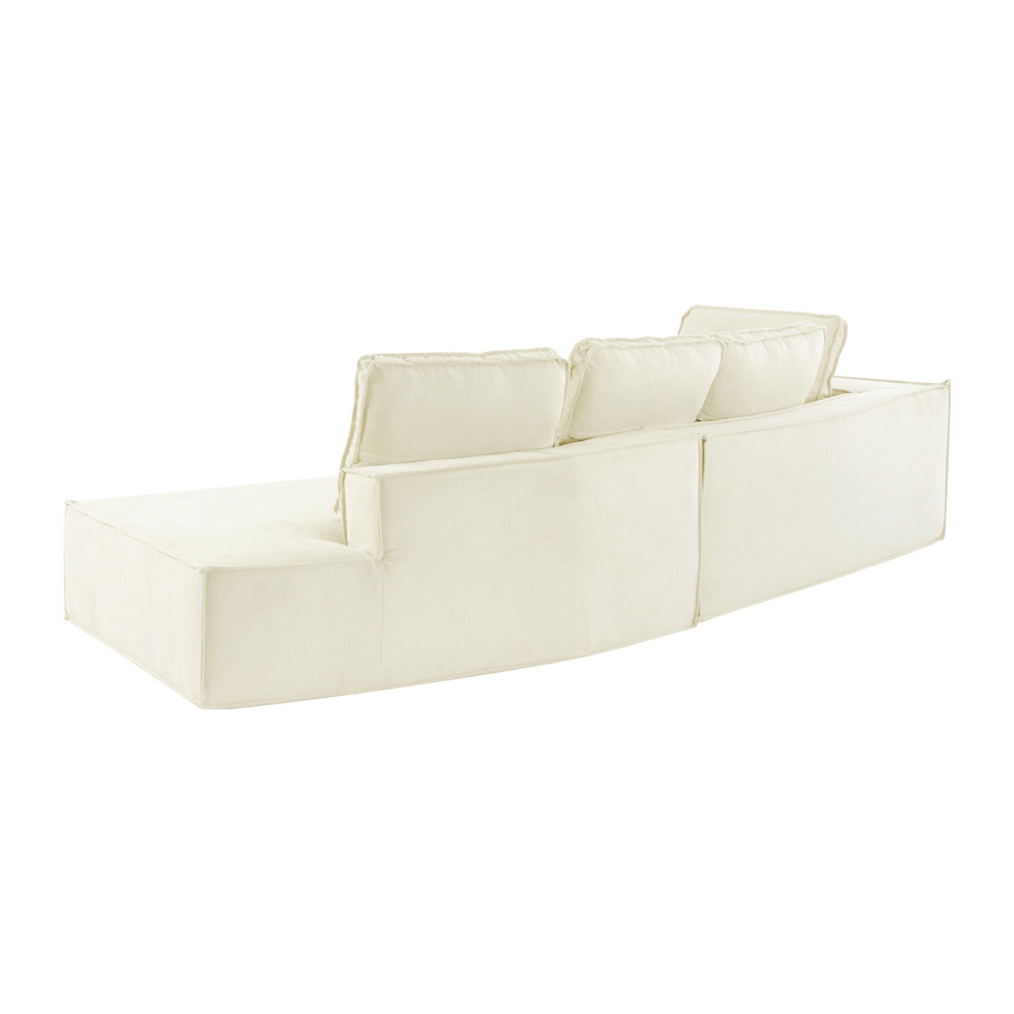 [product_type] | 125" Stylish Chaise Lounge Modern Indoor Sleeper Sofa - Beige | casafoyer.myshopify.com