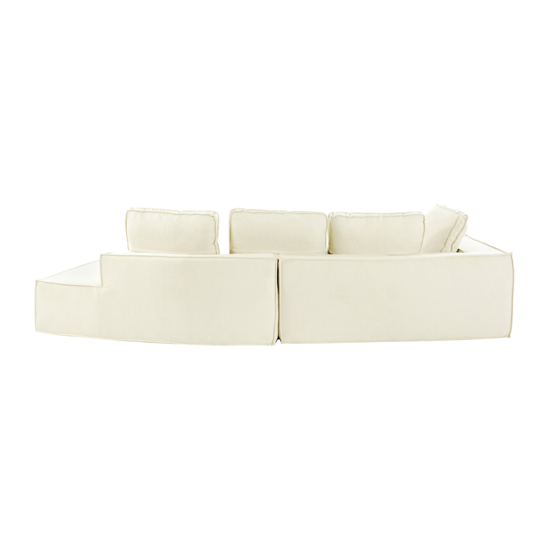 [product_type] | 125" Stylish Chaise Lounge Modern Indoor Sleeper Sofa - Beige | casafoyer.myshopify.com