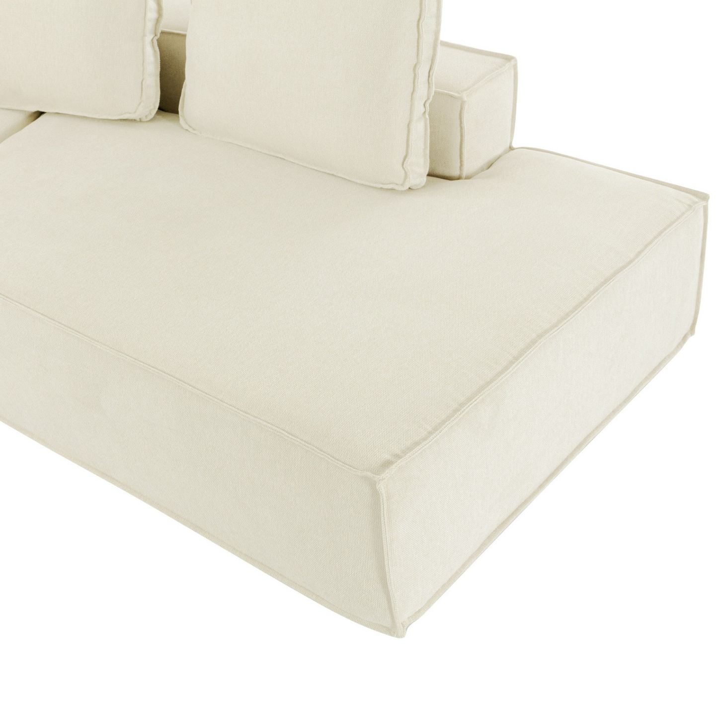 [product_type] | 125" Stylish Chaise Lounge Modern Indoor Sleeper Sofa - Beige | casafoyer.myshopify.com