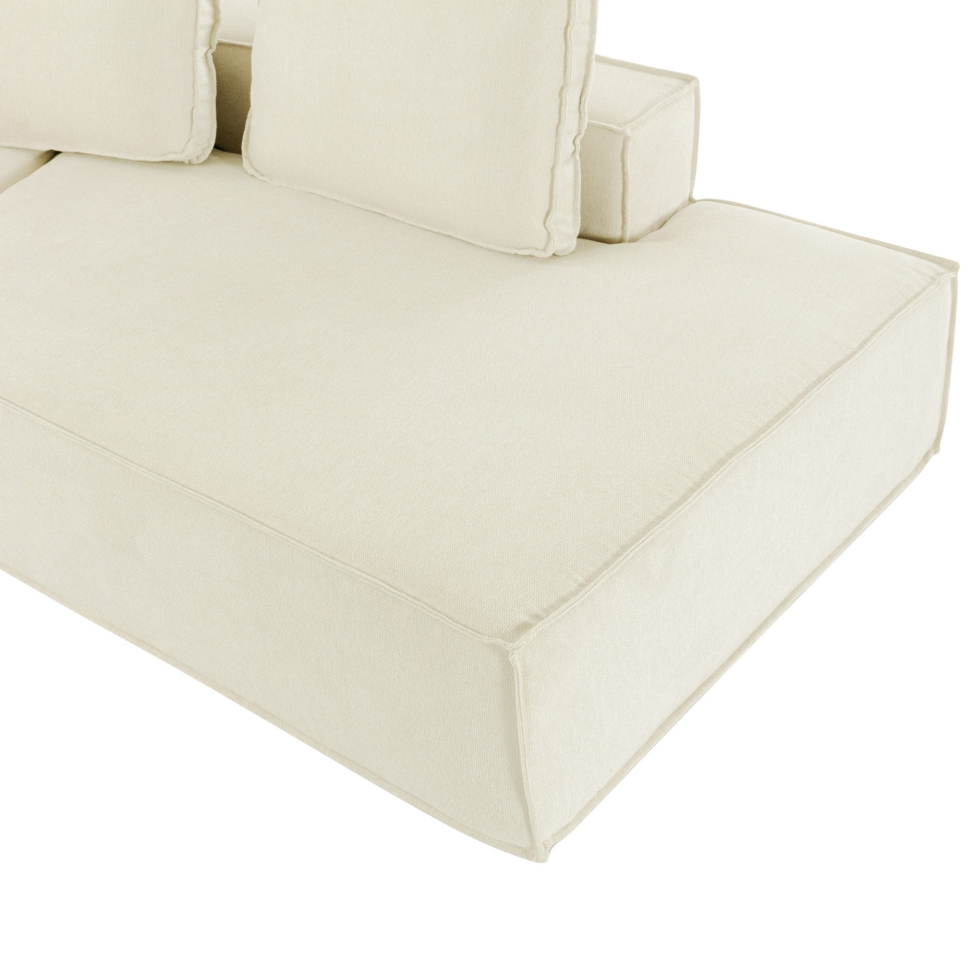 [product_type] | 125" Stylish Chaise Lounge Modern Indoor Sleeper Sofa - Beige | casafoyer.myshopify.com