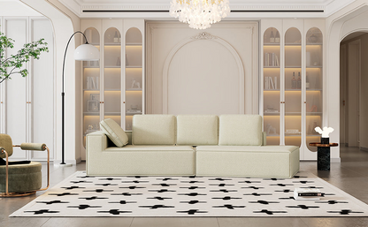 [product_type] | 125" Stylish Chaise Lounge Modern Indoor Sleeper Sofa - Beige | casafoyer.myshopify.com