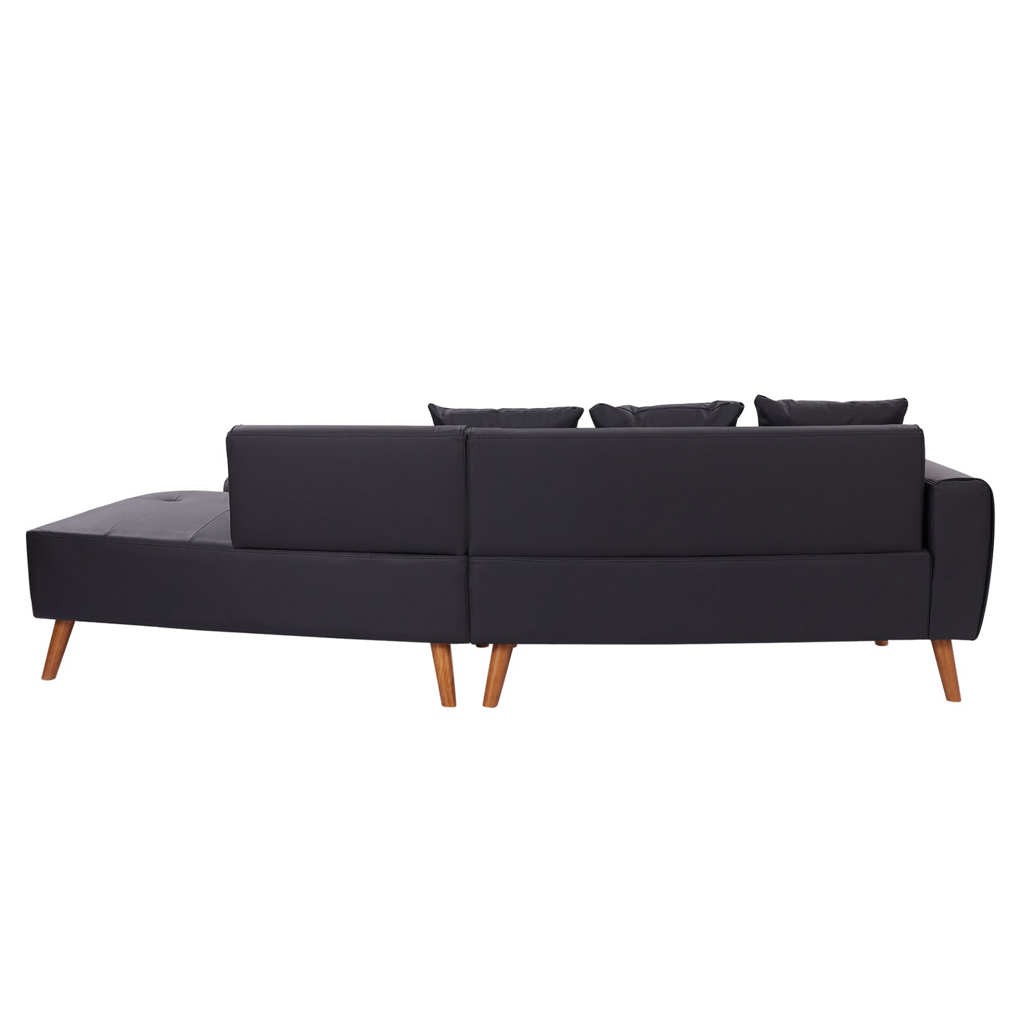 Sofa & Chair sets | Contemporary Sofa Stylish Sofa Couch with a Round Storage Ottoman and Three Removable Pillows for Living Room, Black | casafoyer.myshopify.com