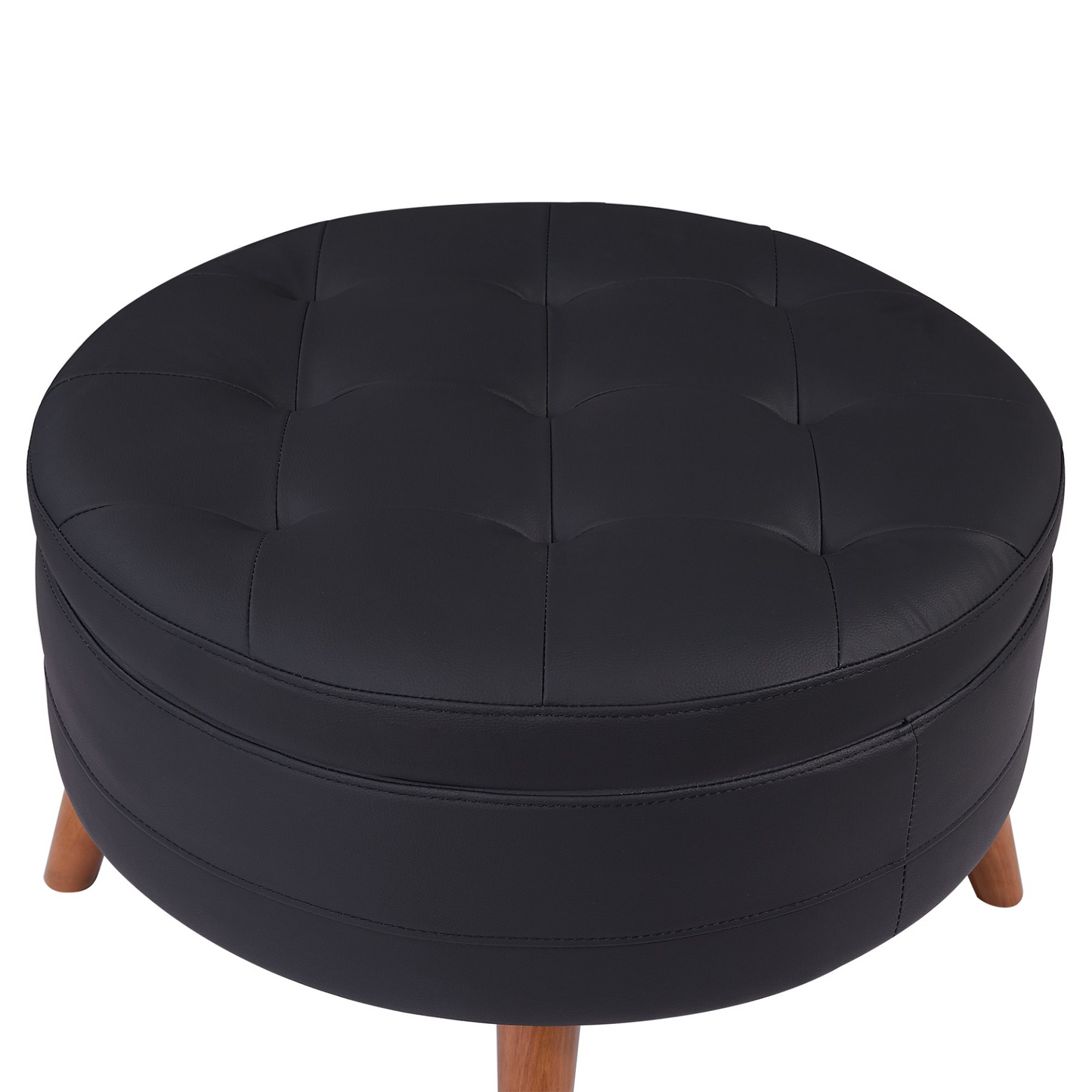 Sofa & Chair sets | Contemporary Sofa Stylish Sofa Couch with a Round Storage Ottoman and Three Removable Pillows for Living Room, Black | casafoyer.myshopify.com