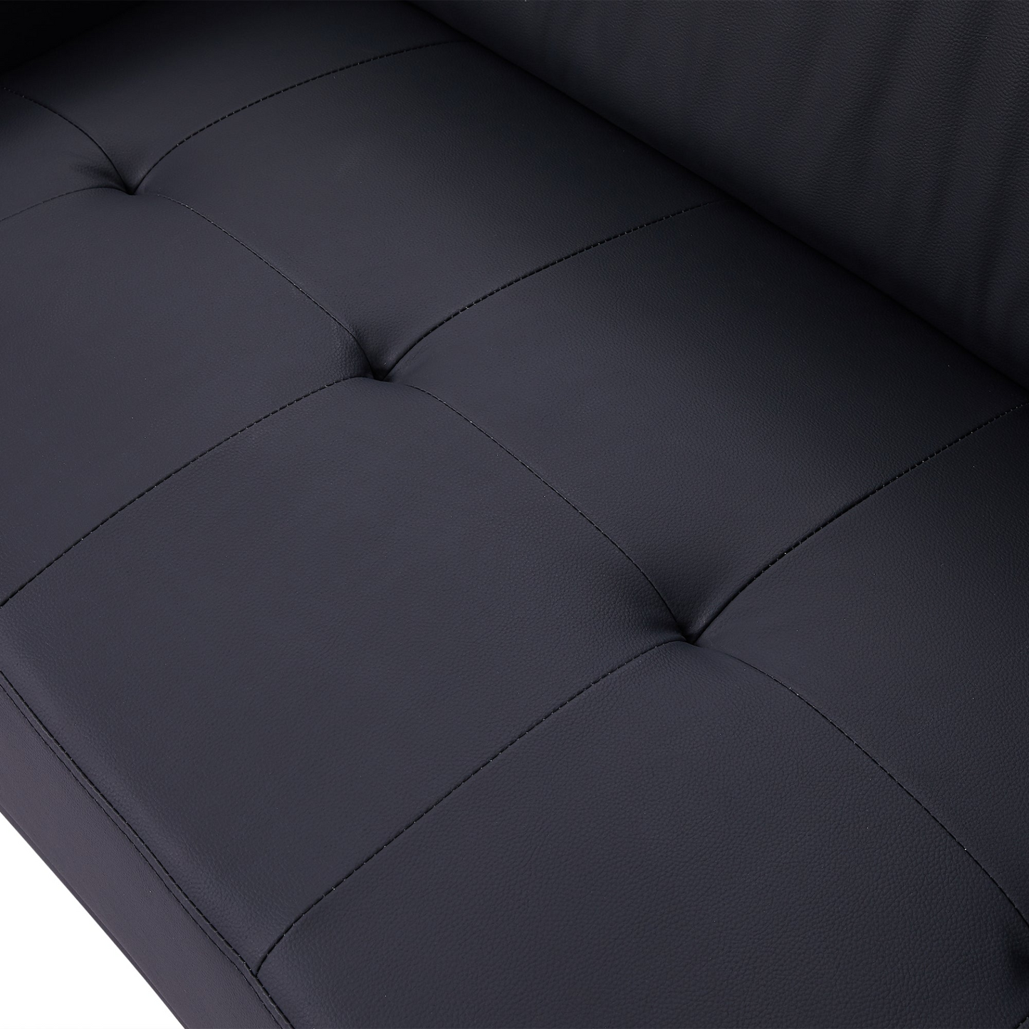 Sofa & Chair sets | Contemporary Sofa Stylish Sofa Couch with a Round Storage Ottoman and Three Removable Pillows for Living Room, Black | casafoyer.myshopify.com