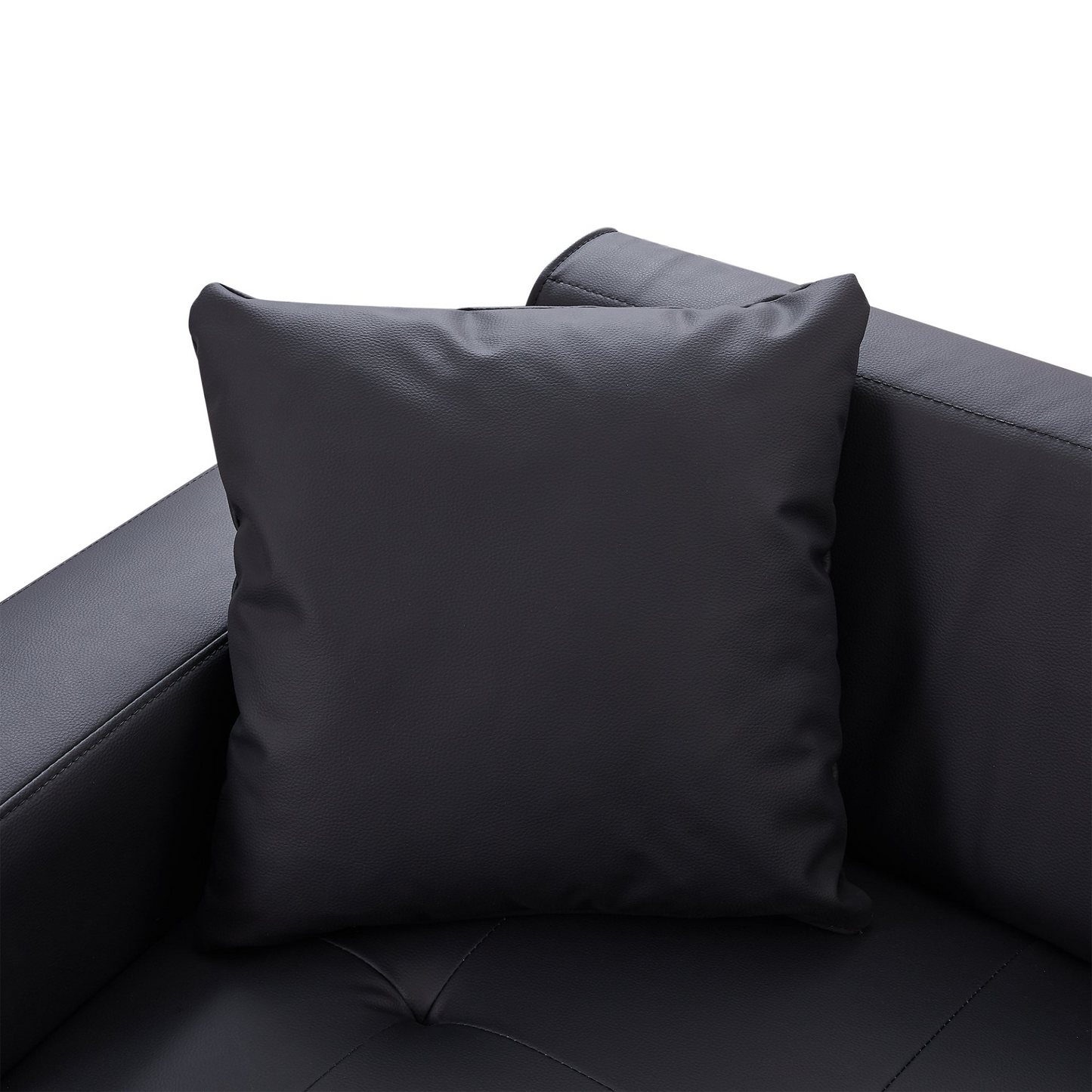 Sofa & Chair sets | Contemporary Sofa Stylish Sofa Couch with a Round Storage Ottoman and Three Removable Pillows for Living Room, Black | casafoyer.myshopify.com