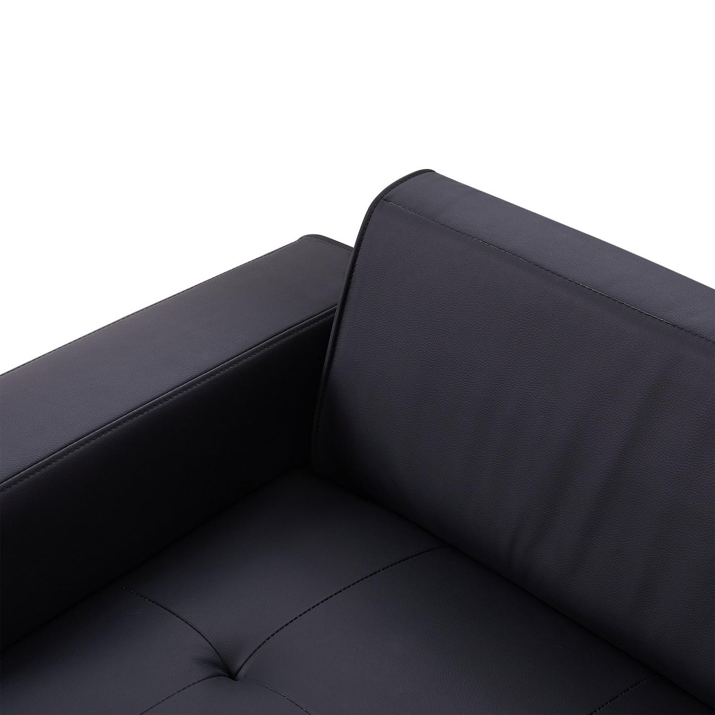 Sofa & Chair sets | Contemporary Sofa Stylish Sofa Couch with a Round Storage Ottoman and Three Removable Pillows for Living Room, Black | casafoyer.myshopify.com