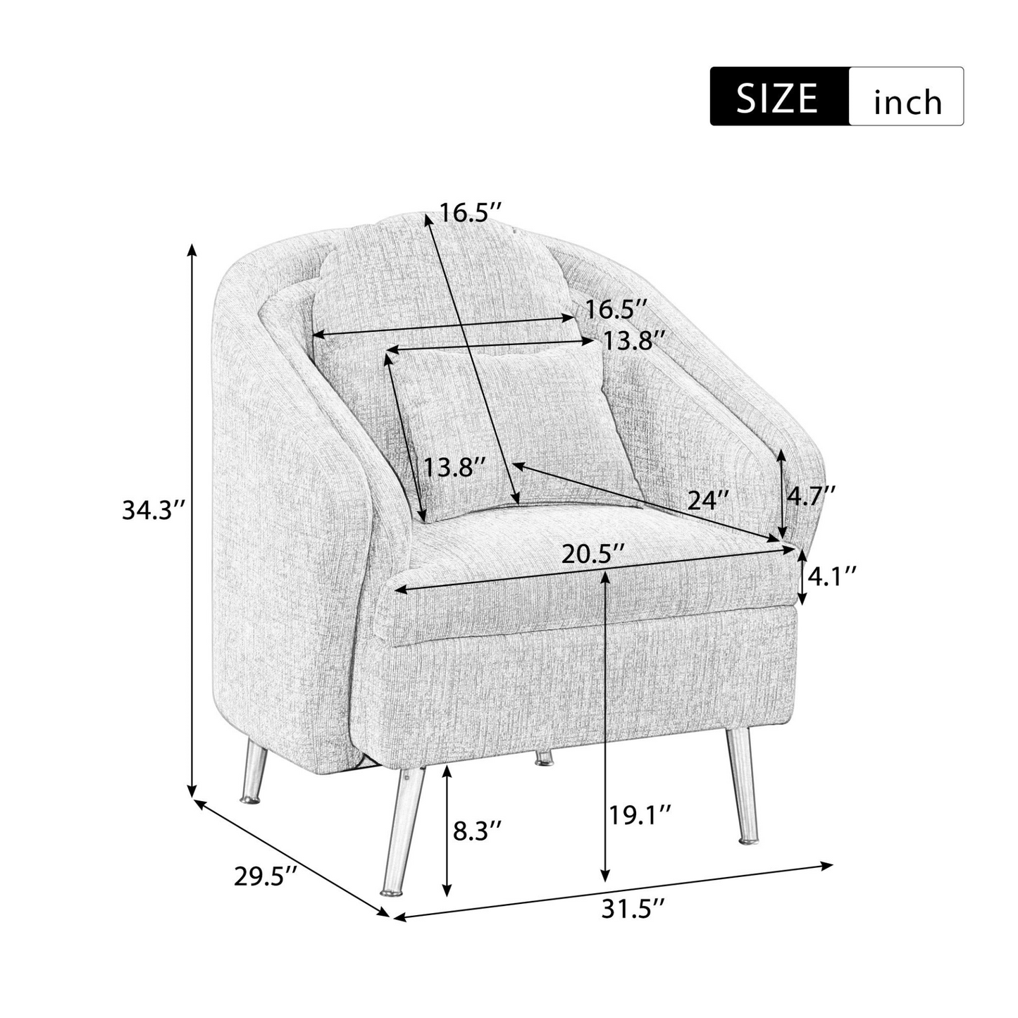 Sofa & Chair sets | Mid-Century Accent Chair Arm Chair with Lumbar Pillow and Metal legs, Upholstered Accent Chair for Living Room, Bedroom,Seaweed Green | casafoyer.myshopify.com