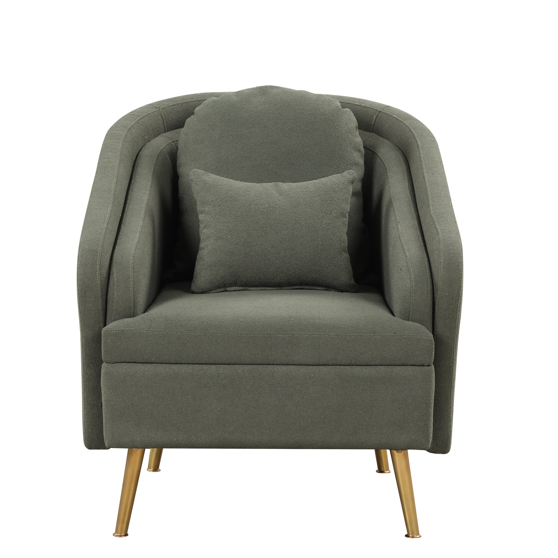 Sofa & Chair sets | Mid-Century Accent Chair Arm Chair with Lumbar Pillow and Metal legs, Upholstered Accent Chair for Living Room, Bedroom,Seaweed Green | casafoyer.myshopify.com