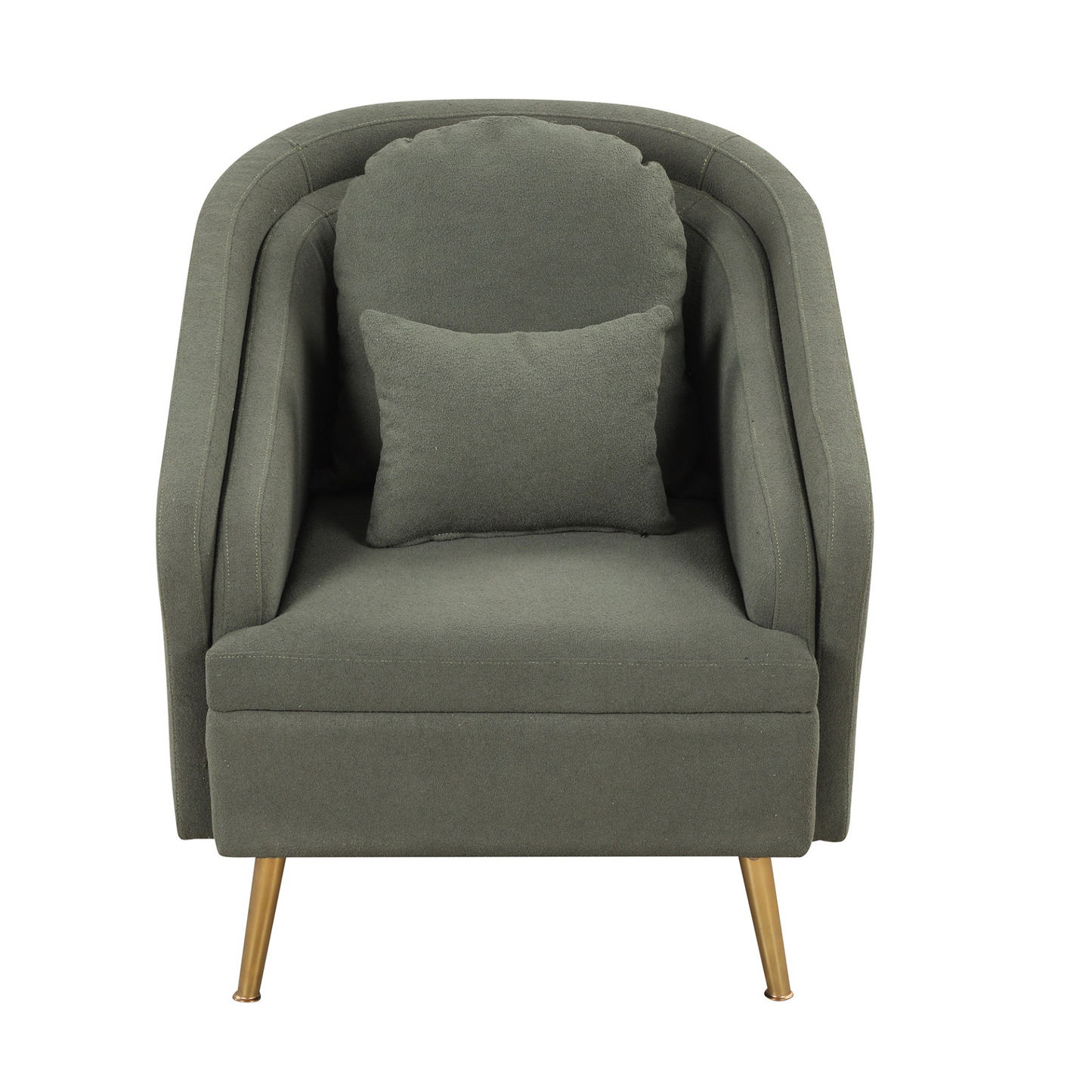 Sofa & Chair sets | Mid-Century Accent Chair Arm Chair with Lumbar Pillow and Metal legs, Upholstered Accent Chair for Living Room, Bedroom,Seaweed Green | casafoyer.myshopify.com