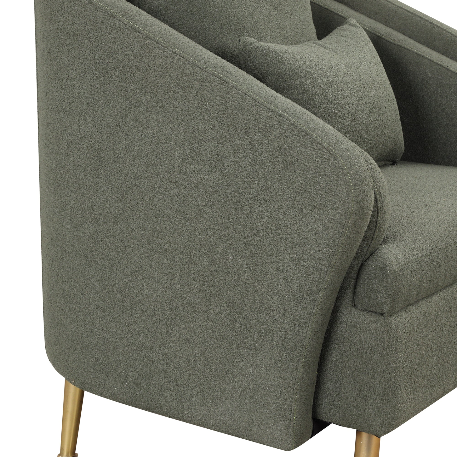 Sofa & Chair sets | Mid-Century Accent Chair Arm Chair with Lumbar Pillow and Metal legs, Upholstered Accent Chair for Living Room, Bedroom,Seaweed Green | casafoyer.myshopify.com