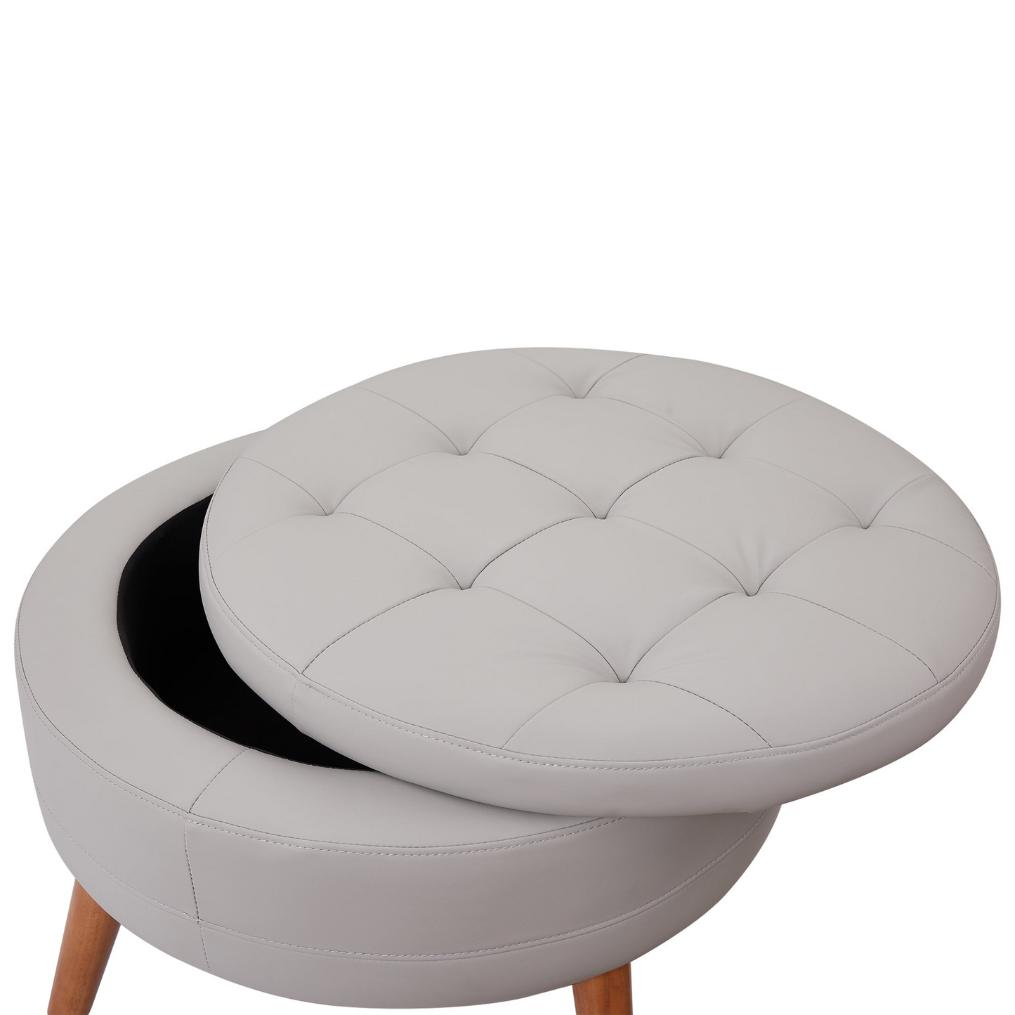 Sofa & Chair sets | Contemporary Sofa Stylish Sofa Couch with a Round Storage Ottoman and Three Removable Pillows for Living Room, Grey | casafoyer.myshopify.com