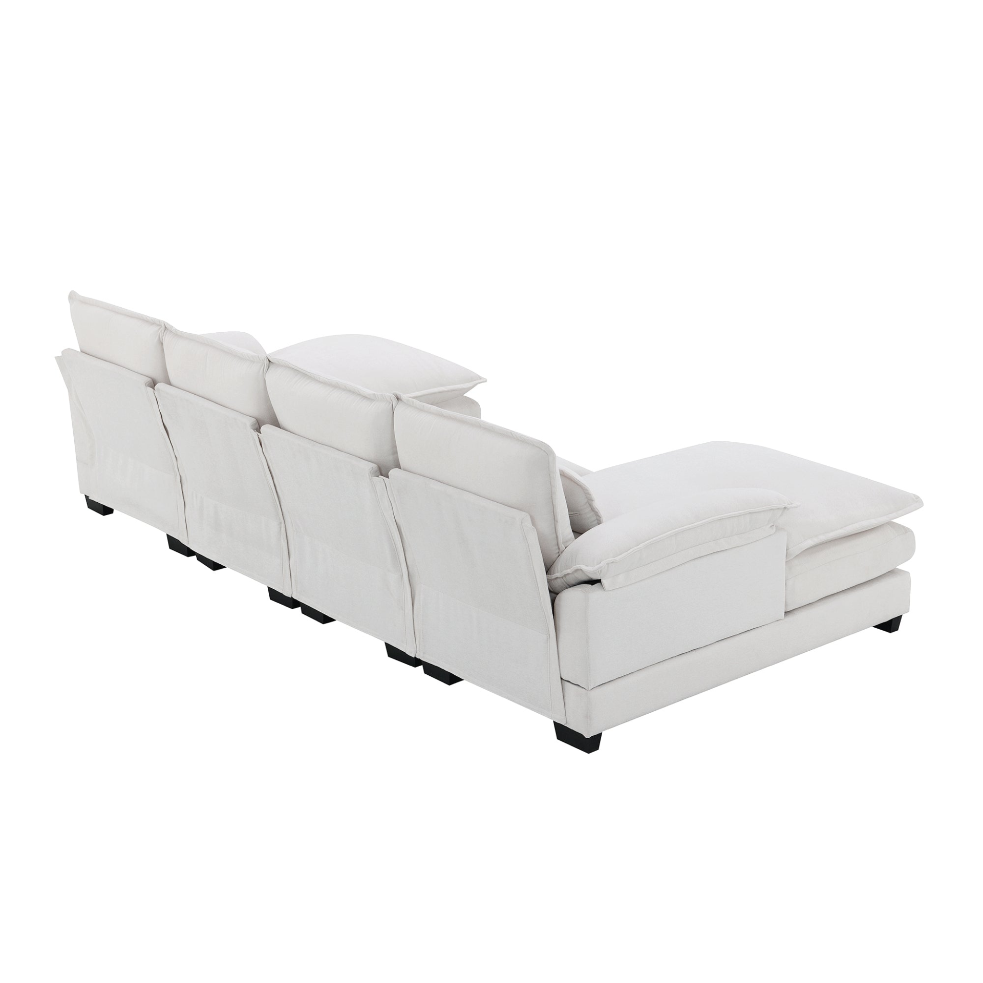 [product_type] | Modern U-shaped Sectional Sofa with Waist Pillows - 6-seat Symmetrical Sofa Furniture | casafoyer.myshopify.com