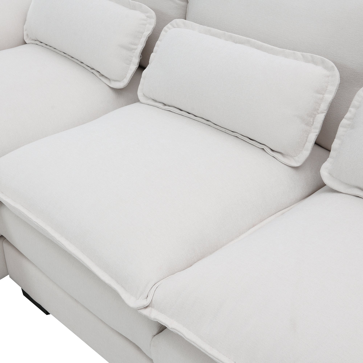 [product_type] | Modern U-shaped Sectional Sofa with Waist Pillows - 6-seat Symmetrical Sofa Furniture | casafoyer.myshopify.com