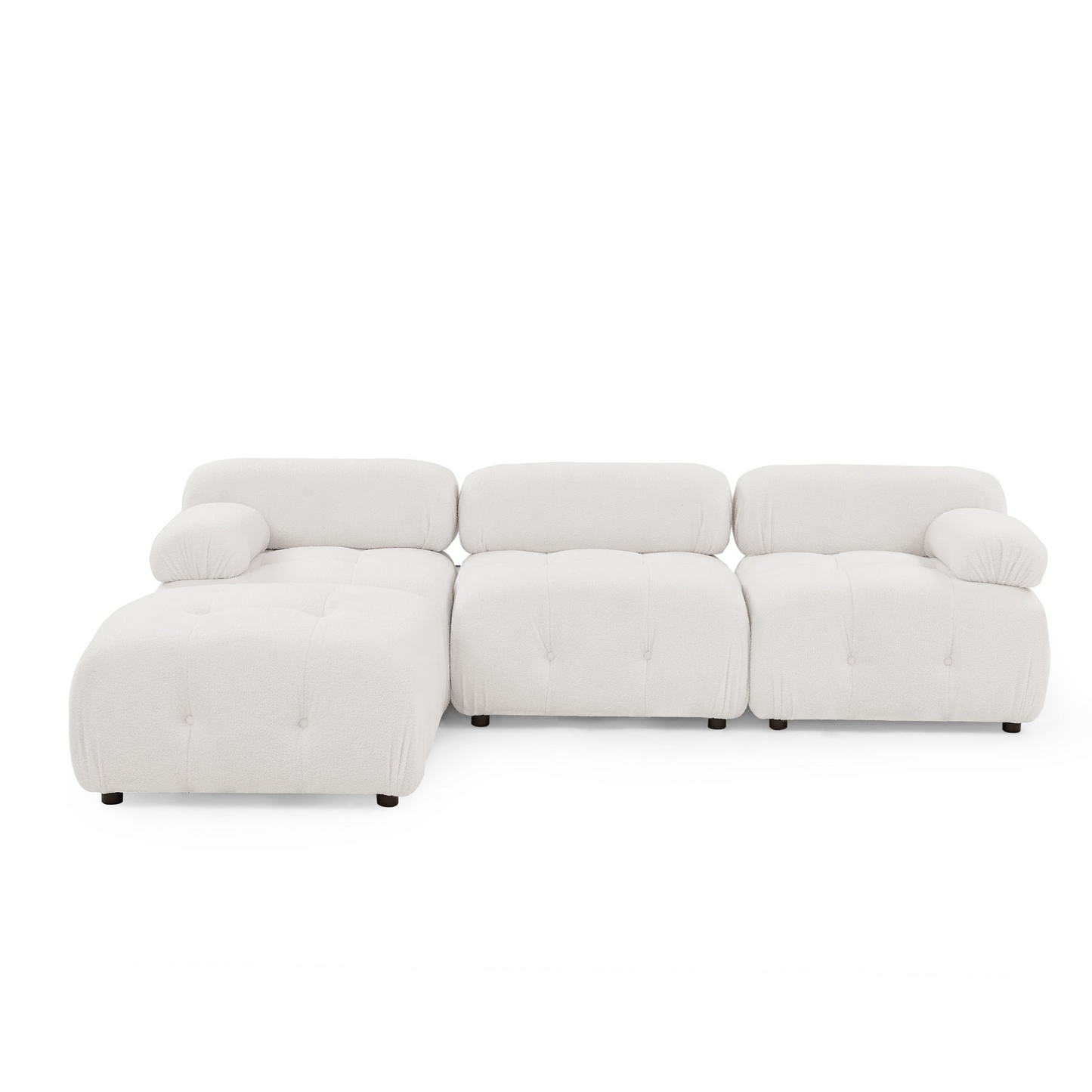 [product_type] | Modular Sectional Sofa, Button Tufted Designed and DIY Combination,L Shaped Couch with Reversible Ottoman, Ivory Teddy Fabric | casafoyer.myshopify.com